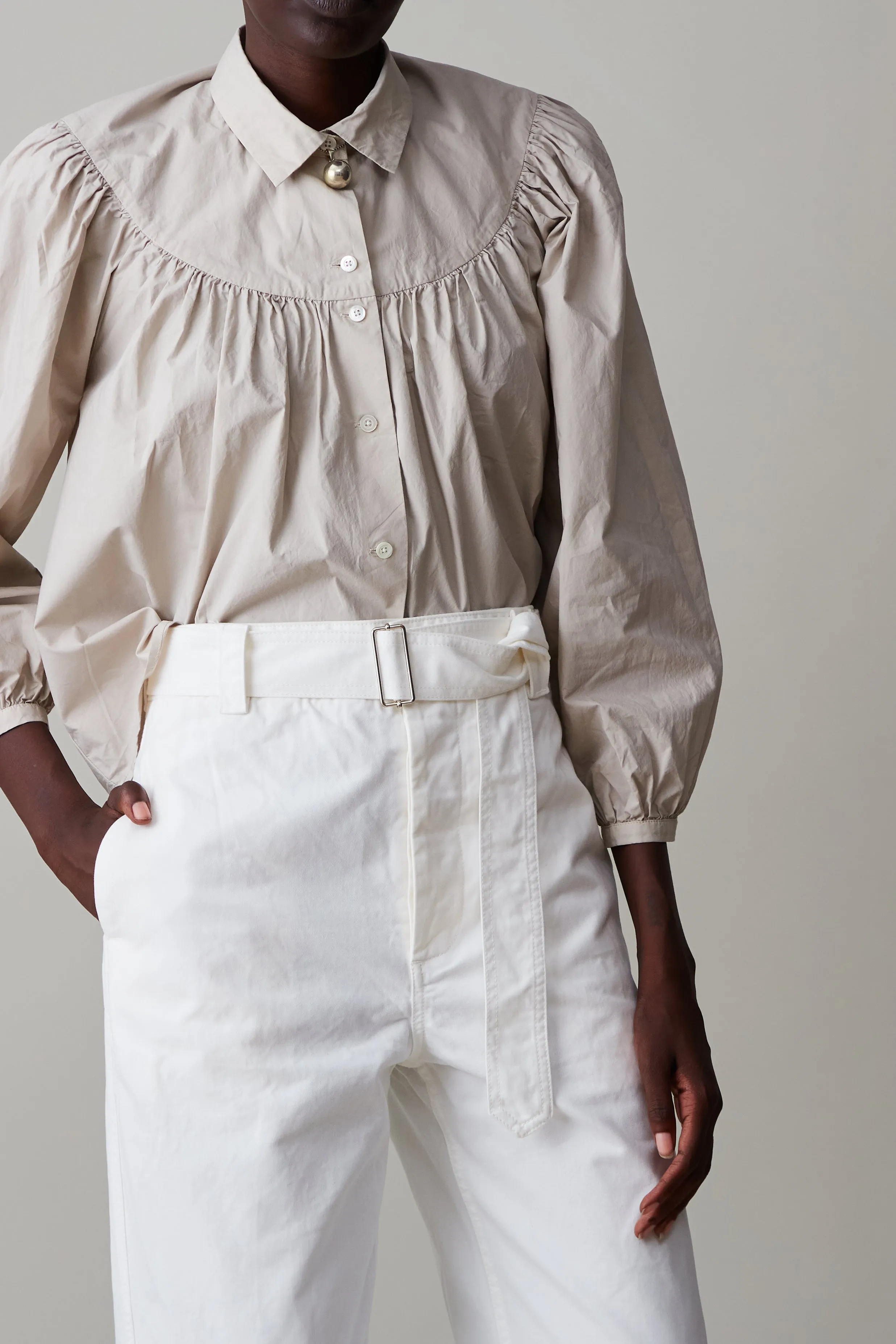 LESLIE PANT | OPTIC WHITE WASHED TWILL sold by Caron Callahan product image thumbnail 2