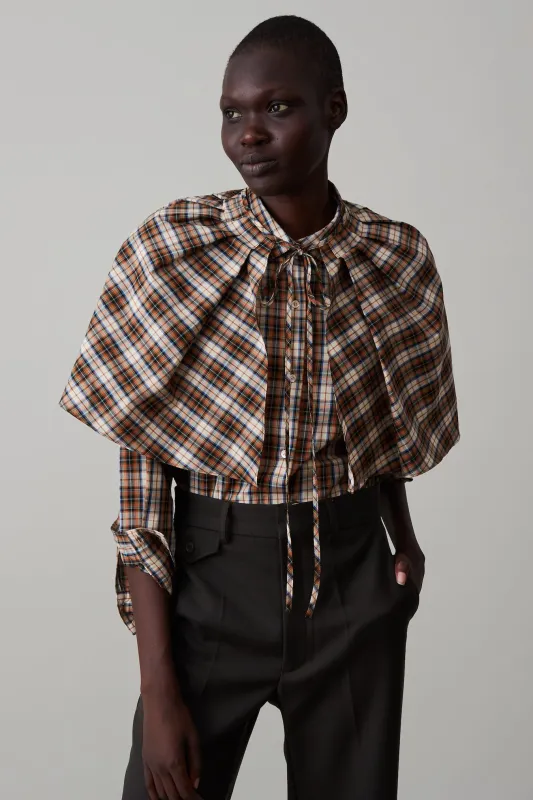 ALICE SHIRT WITH SCARF | DARK MULTI PLAID made by Caron Callahan