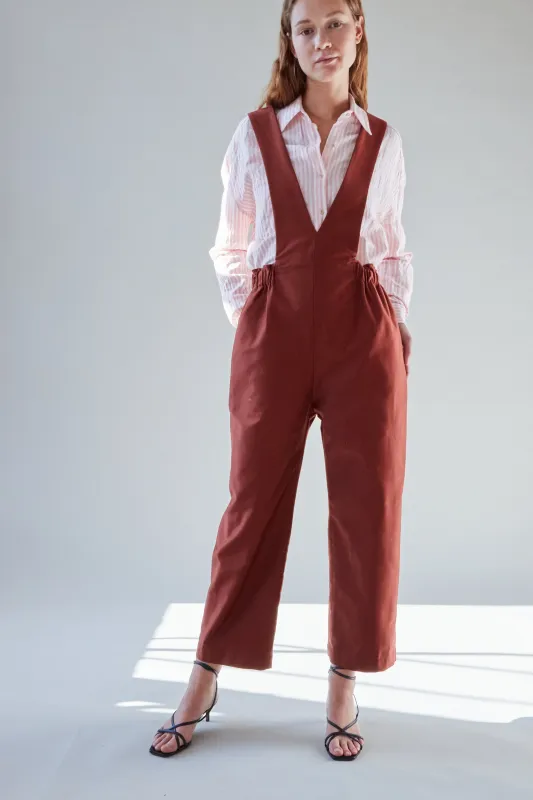 JERRY JUMPSUIT | AUBURN SATIN TWILL made by Caron Callahan