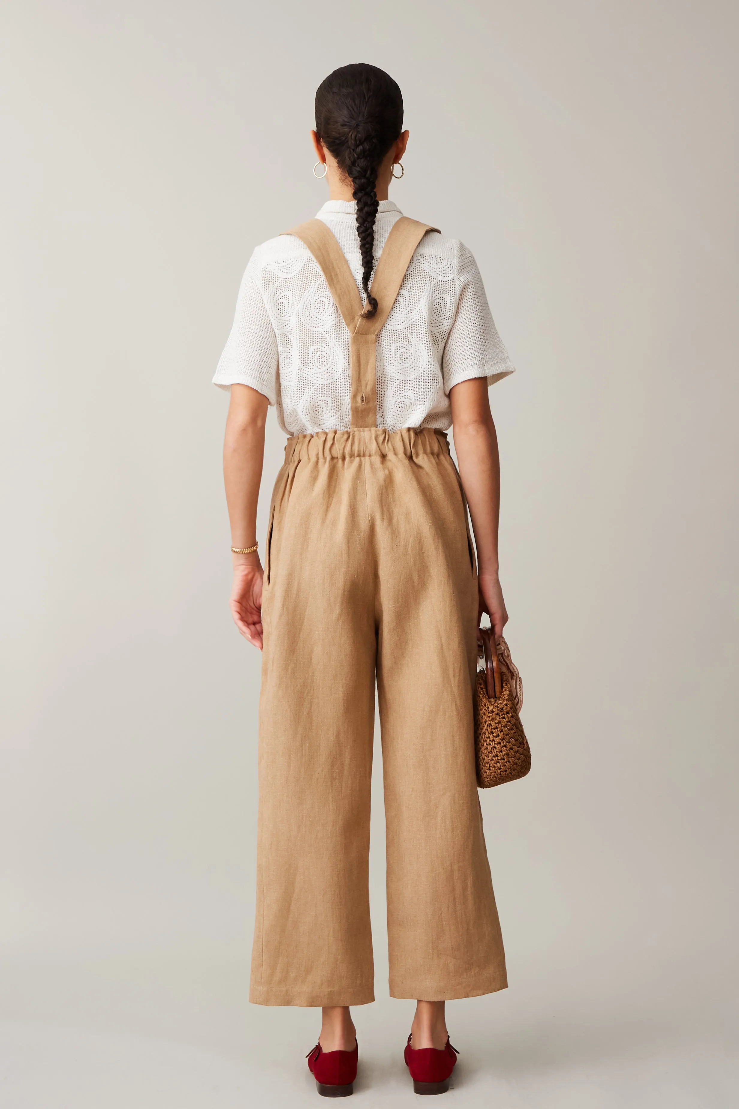 JERRY JUMPSUIT | OCHRE LINEN SUITING sold by Caron Callahan product image thumbnail 2