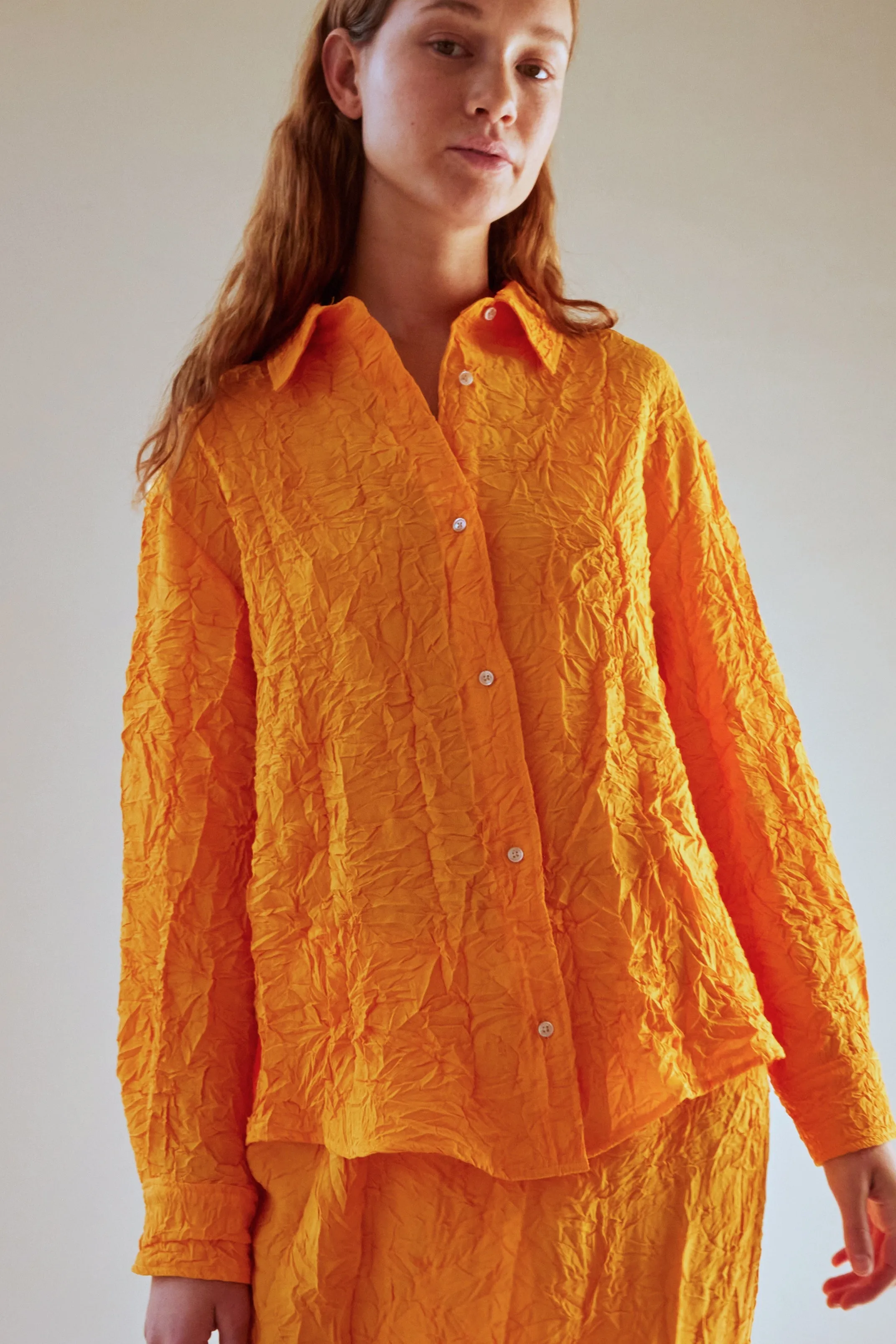 ALICE TOP | TANGERINE CRINKLE VISCOSE sold by Caron Callahan