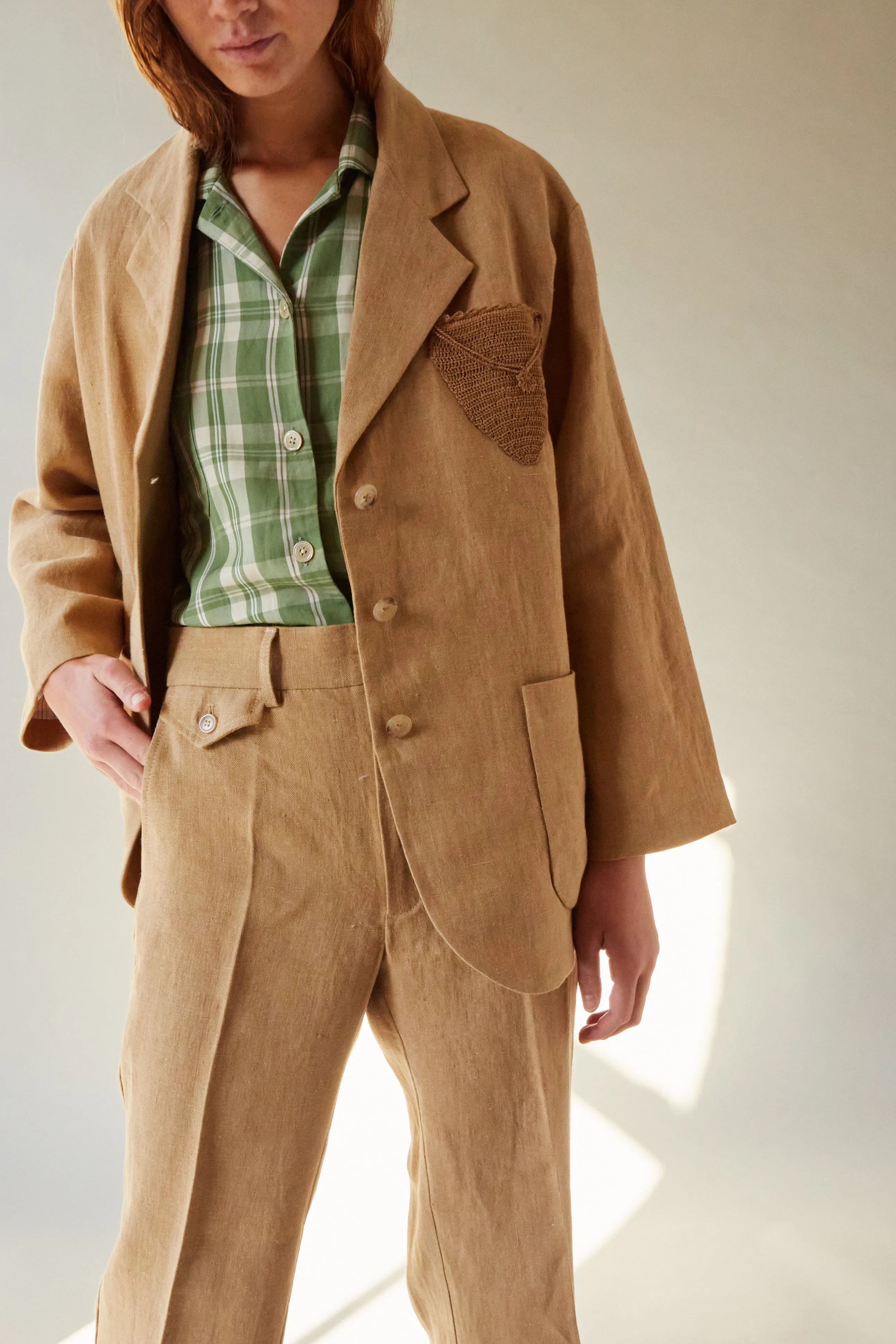 CARISI PANT | OCHRE LINEN SUITING sold by Caron Callahan product image thumbnail 2
