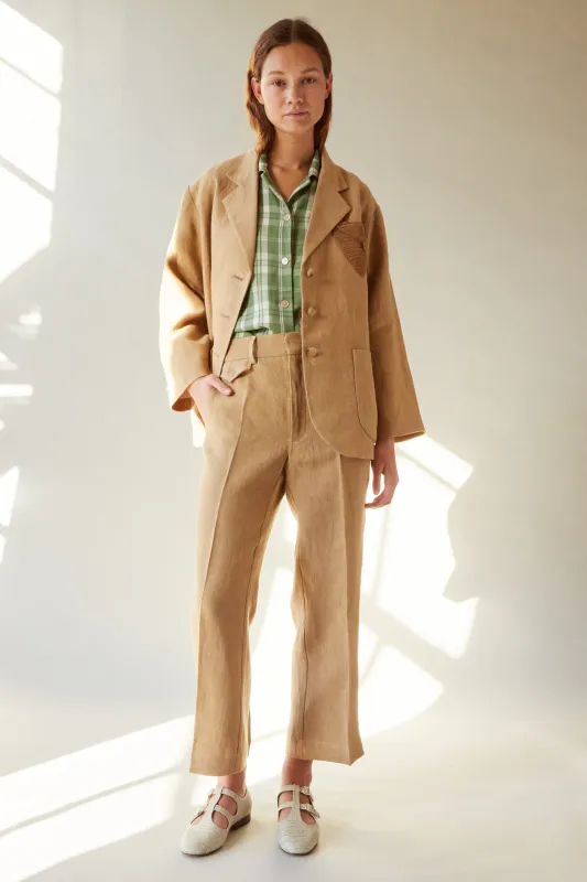 CARISI PANT | OCHRE LINEN SUITING made by Caron Callahan