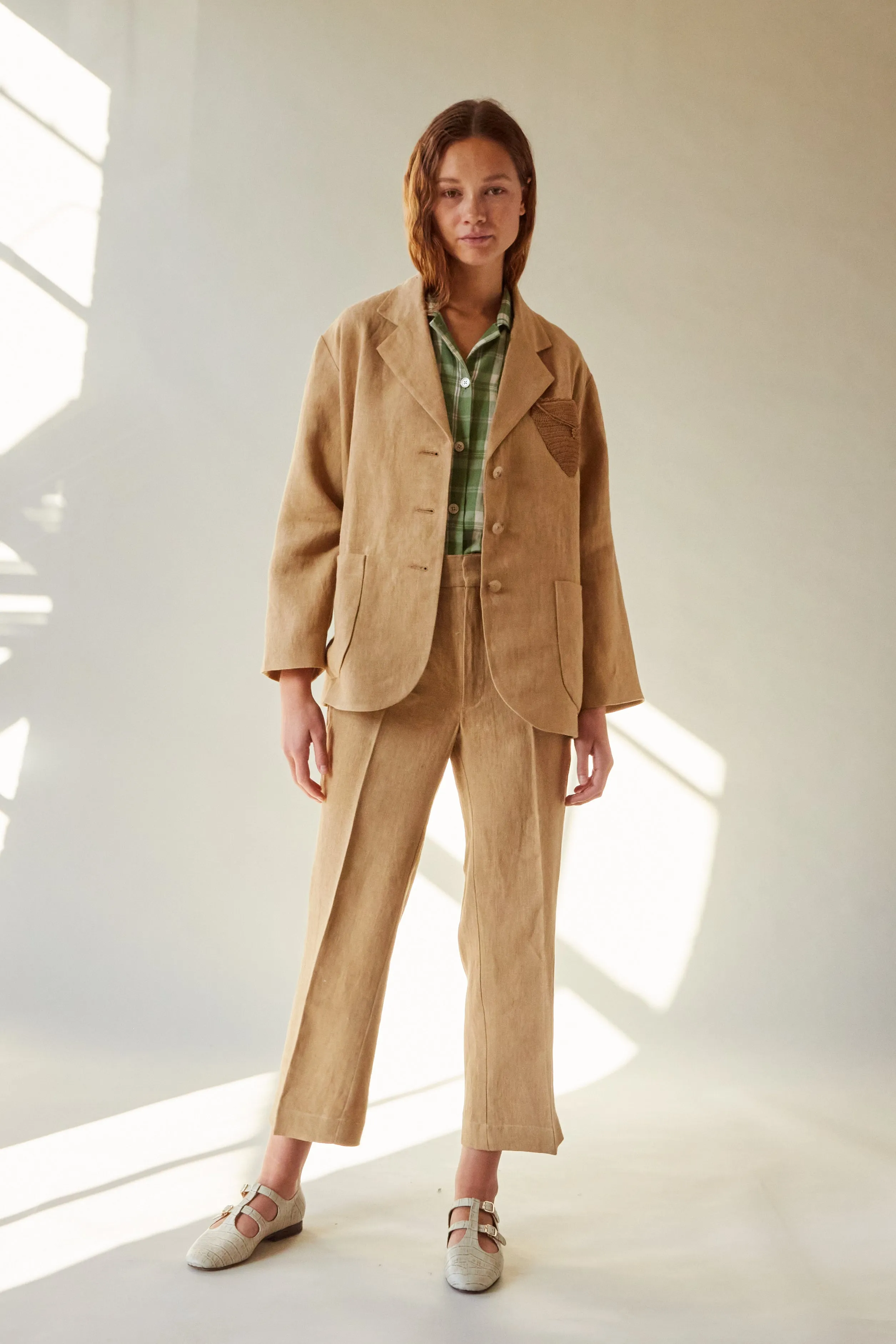CARISI PANT | OCHRE LINEN SUITING sold by Caron Callahan product image thumbnail 5