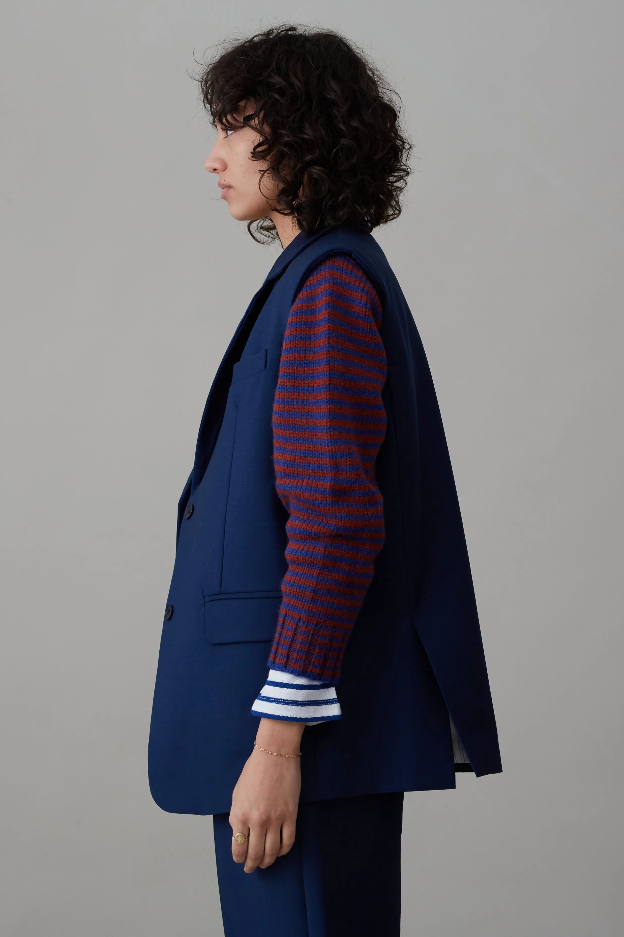 CONSTANCE VEST | MARINE TROPICAL WOOL sold by Caron Callahan product image thumbnail 3