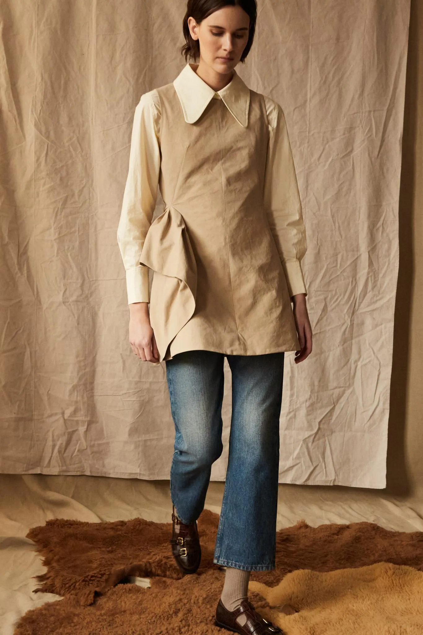 GEORGIA TUNIC | KHAKI TWILL sold by Caron Callahan product image thumbnail 2