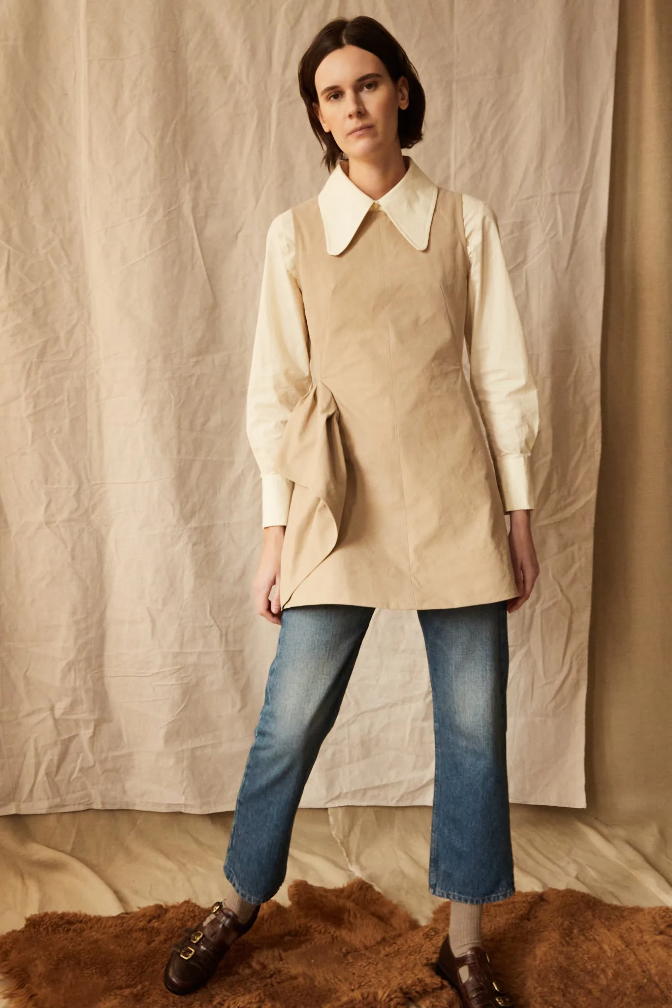 GEORGIA TUNIC | KHAKI TWILL sold by Caron Callahan product image thumbnail 3