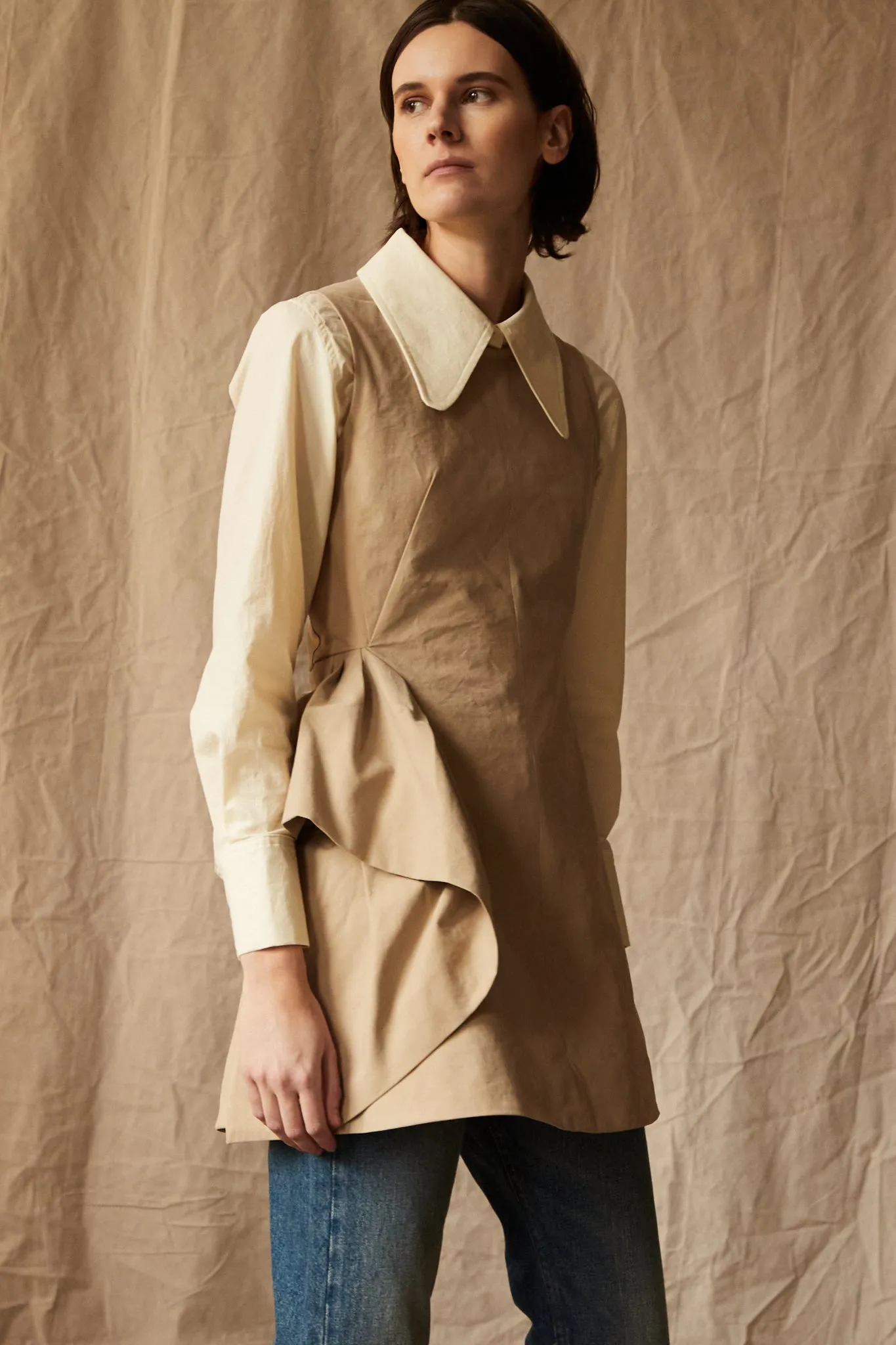 GEORGIA TUNIC | KHAKI TWILL sold by Caron Callahan