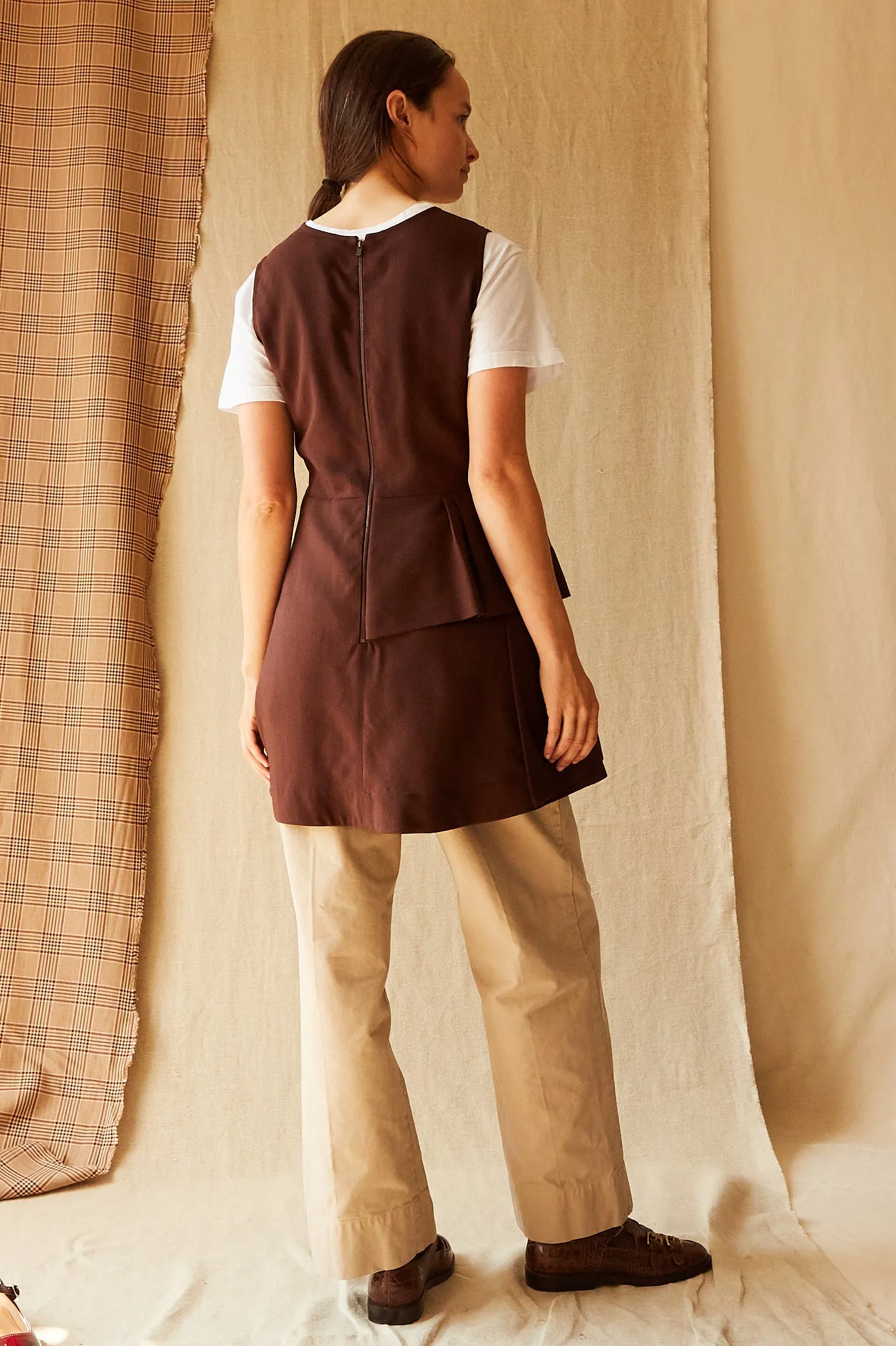 GEORGIA TUNIC | AUBERGINE TROPICAL WOOL sold by Caron Callahan product image thumbnail 4