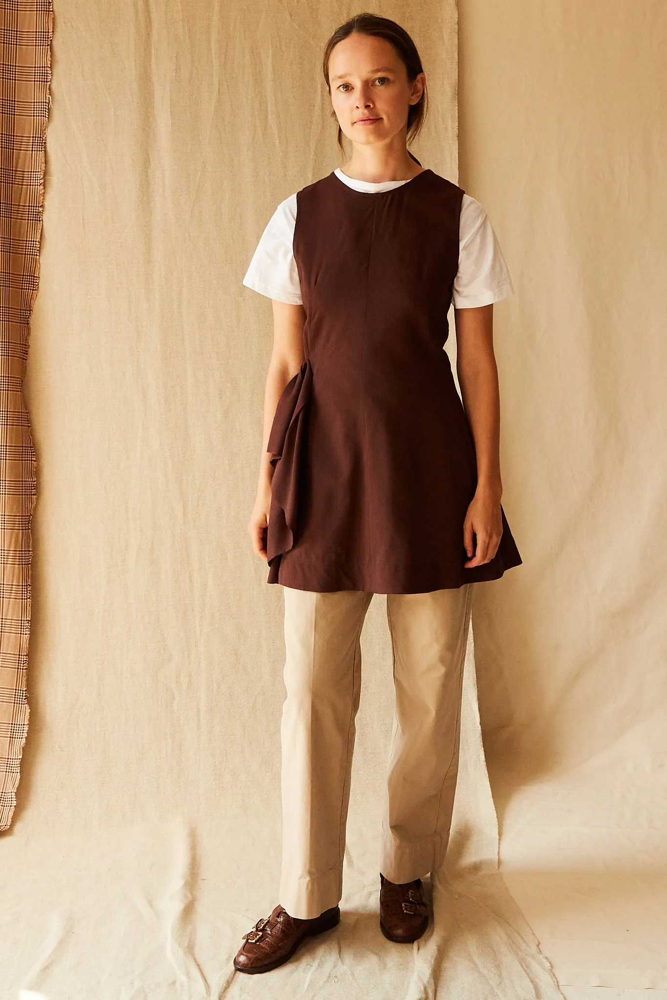 GEORGIA TUNIC | AUBERGINE TROPICAL WOOL sold by Caron Callahan product image thumbnail 3