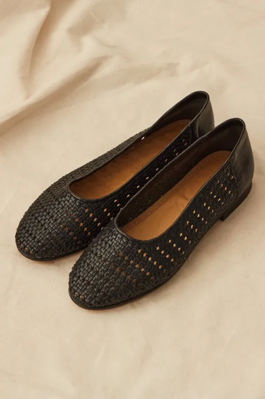 FRANCES FLAT | BLACK BASKET WEAVE made by Caron Callahan