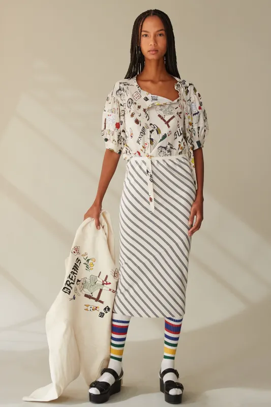 COLETTE SKIRT | NAVY STRIPE JERSEY made by Caron Callahan