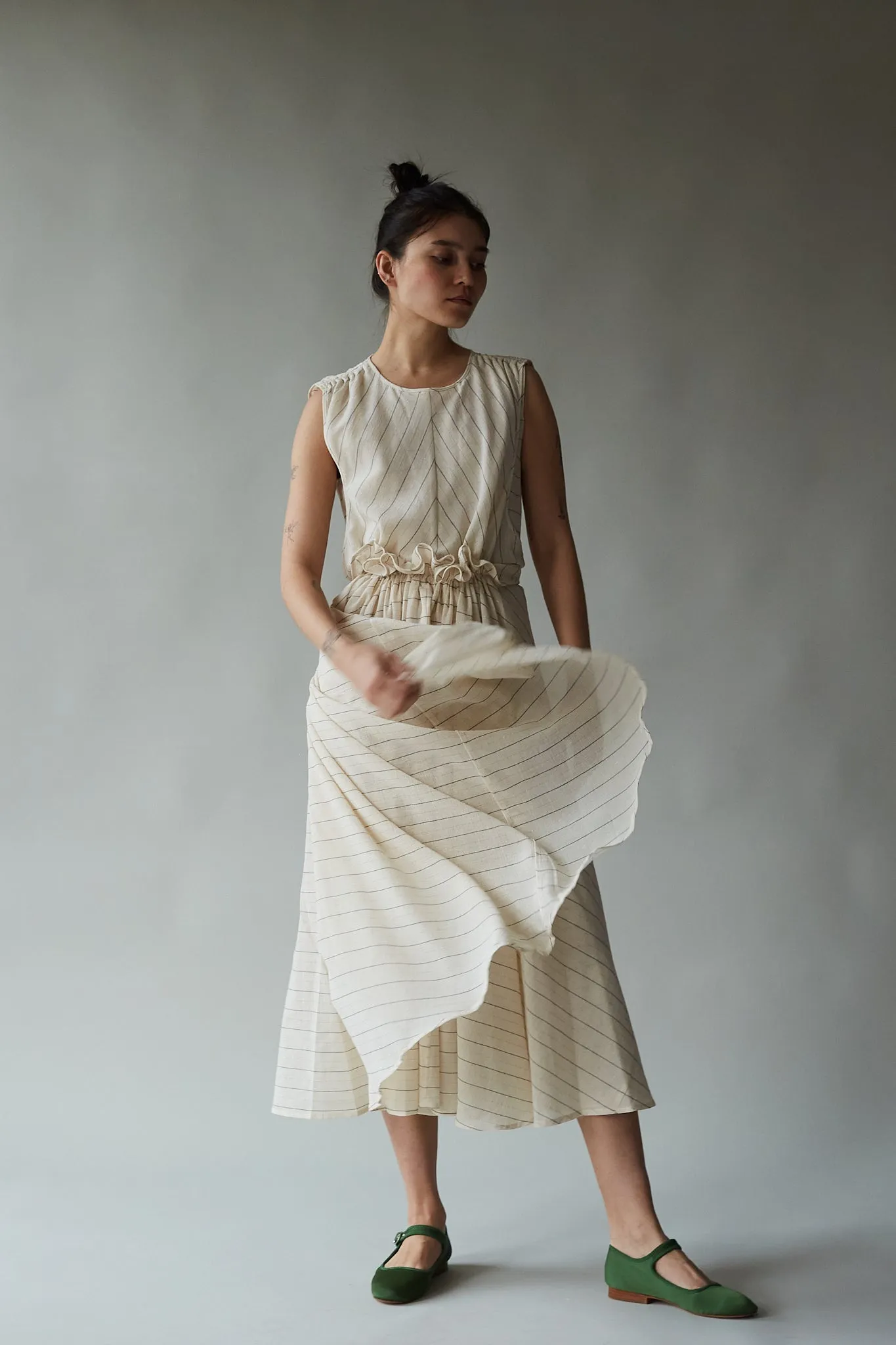 LILLY DRESS | METALLIC GAUZE STRIPE sold by Caron Callahan product image thumbnail 5