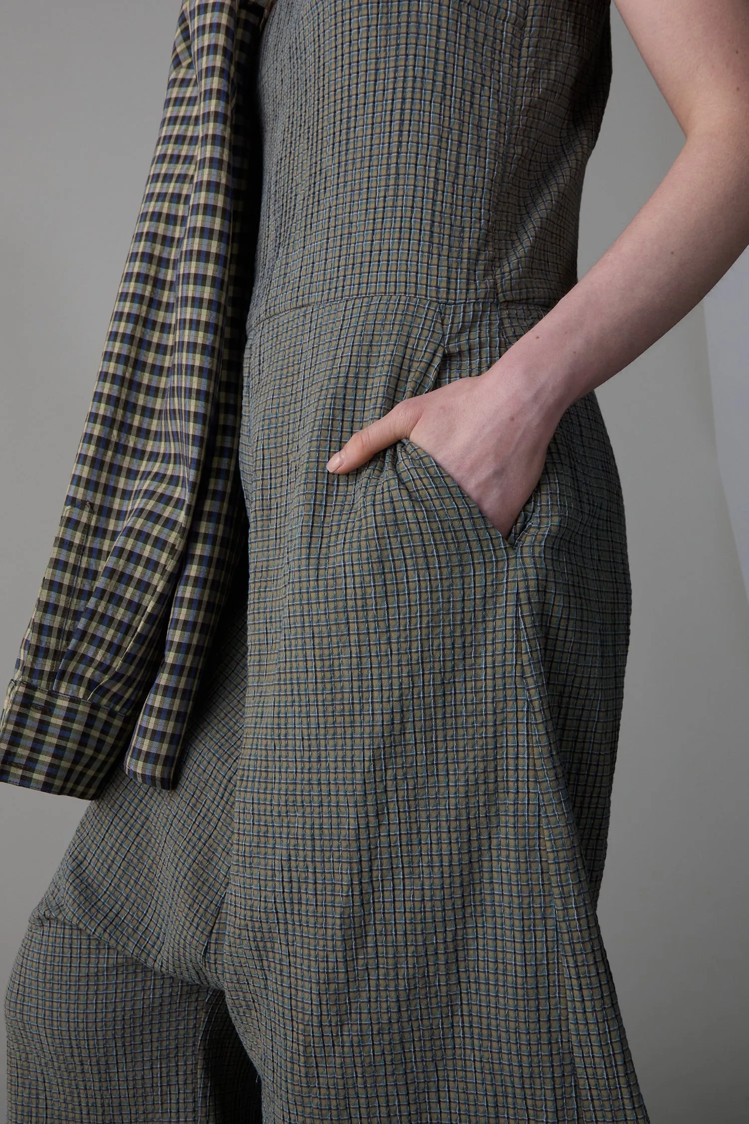 MALI JUMPSUIT | MOSS CHECK DOUBLE CLOTH sold by Caron Callahan product image thumbnail 3