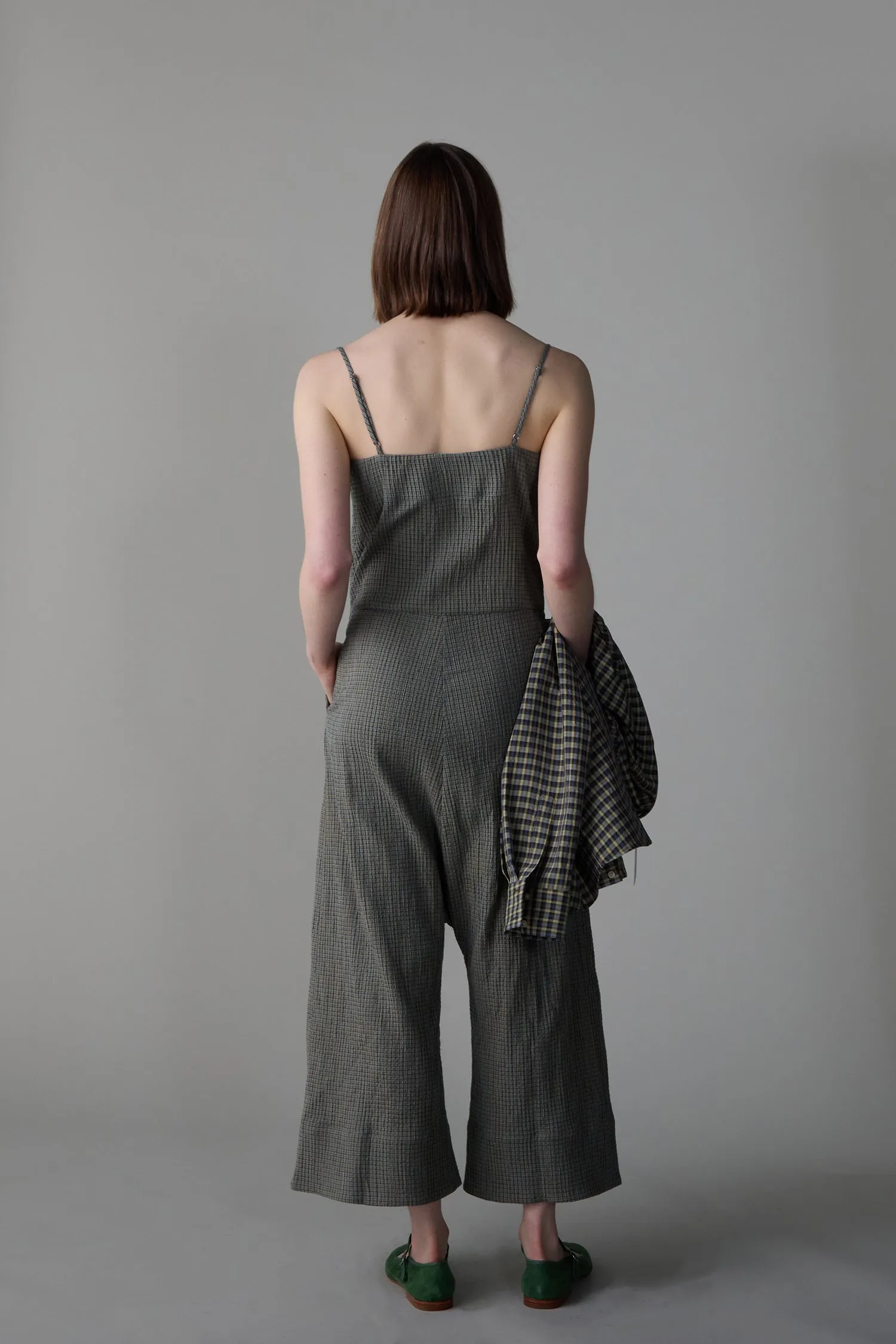 MALI JUMPSUIT | MOSS CHECK DOUBLE CLOTH sold by Caron Callahan product image thumbnail 2