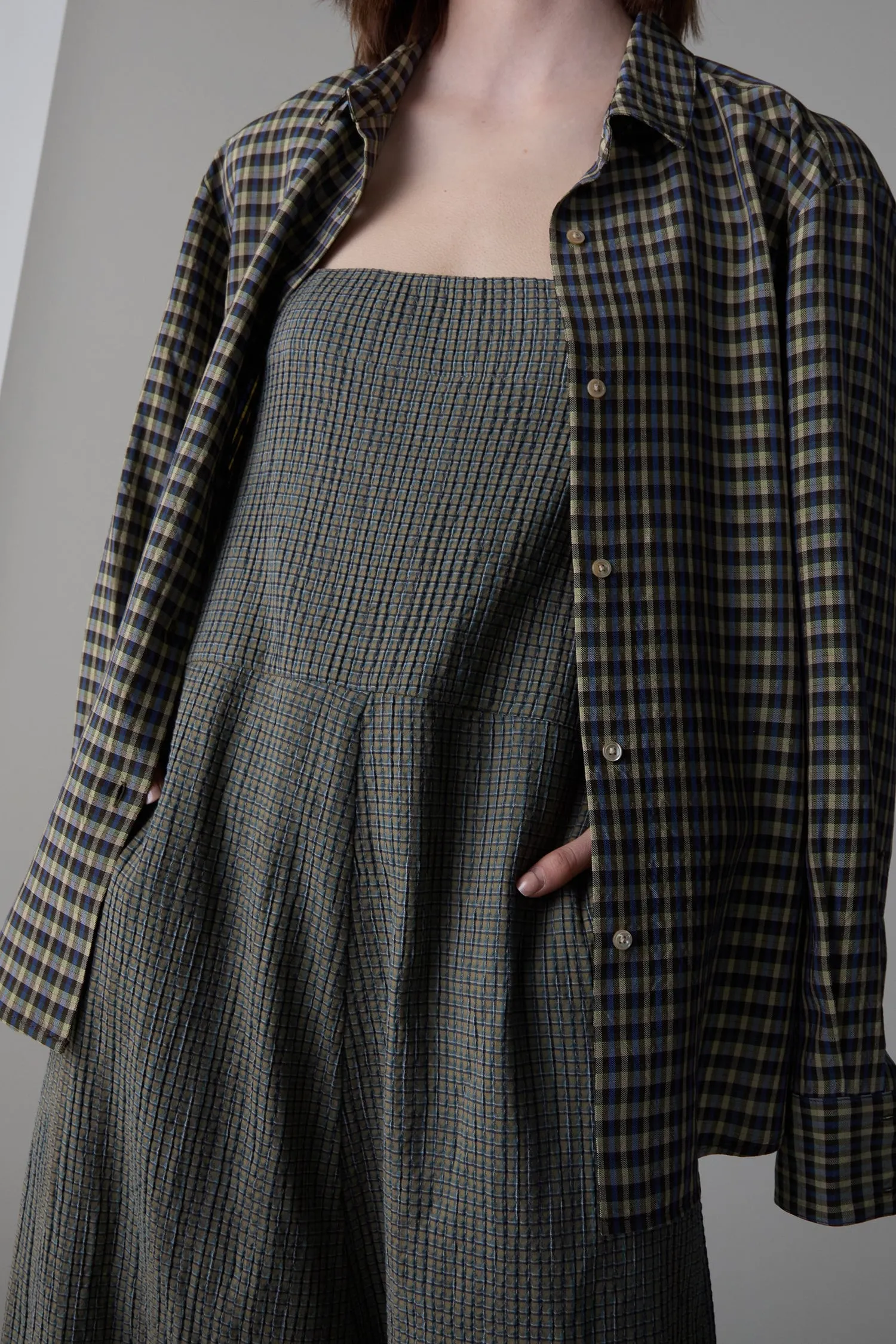MALI JUMPSUIT | MOSS CHECK DOUBLE CLOTH sold by Caron Callahan product image thumbnail 4