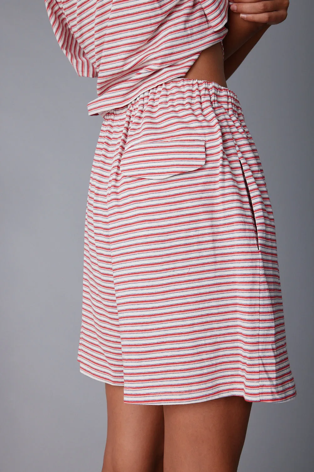 OLIVIA SHORT | PINK FINE STRIPE JERSEY sold by Caron Callahan product image thumbnail 3
