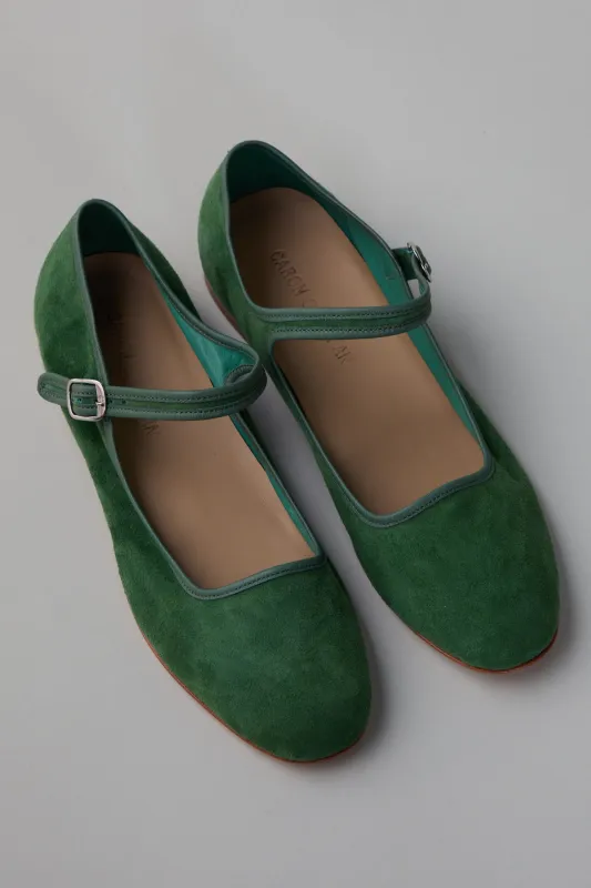 ELLIE MARY JANE | GREEN SUEDE made by Caron Callahan