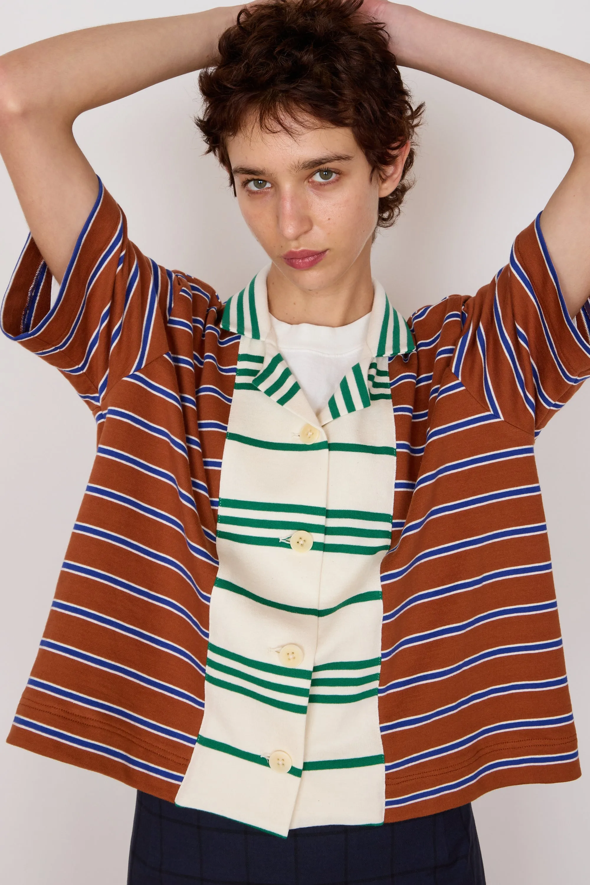 JEANIE SHIRT | STRIPE JERSEY COMBO sold by Caron Callahan product image thumbnail 2