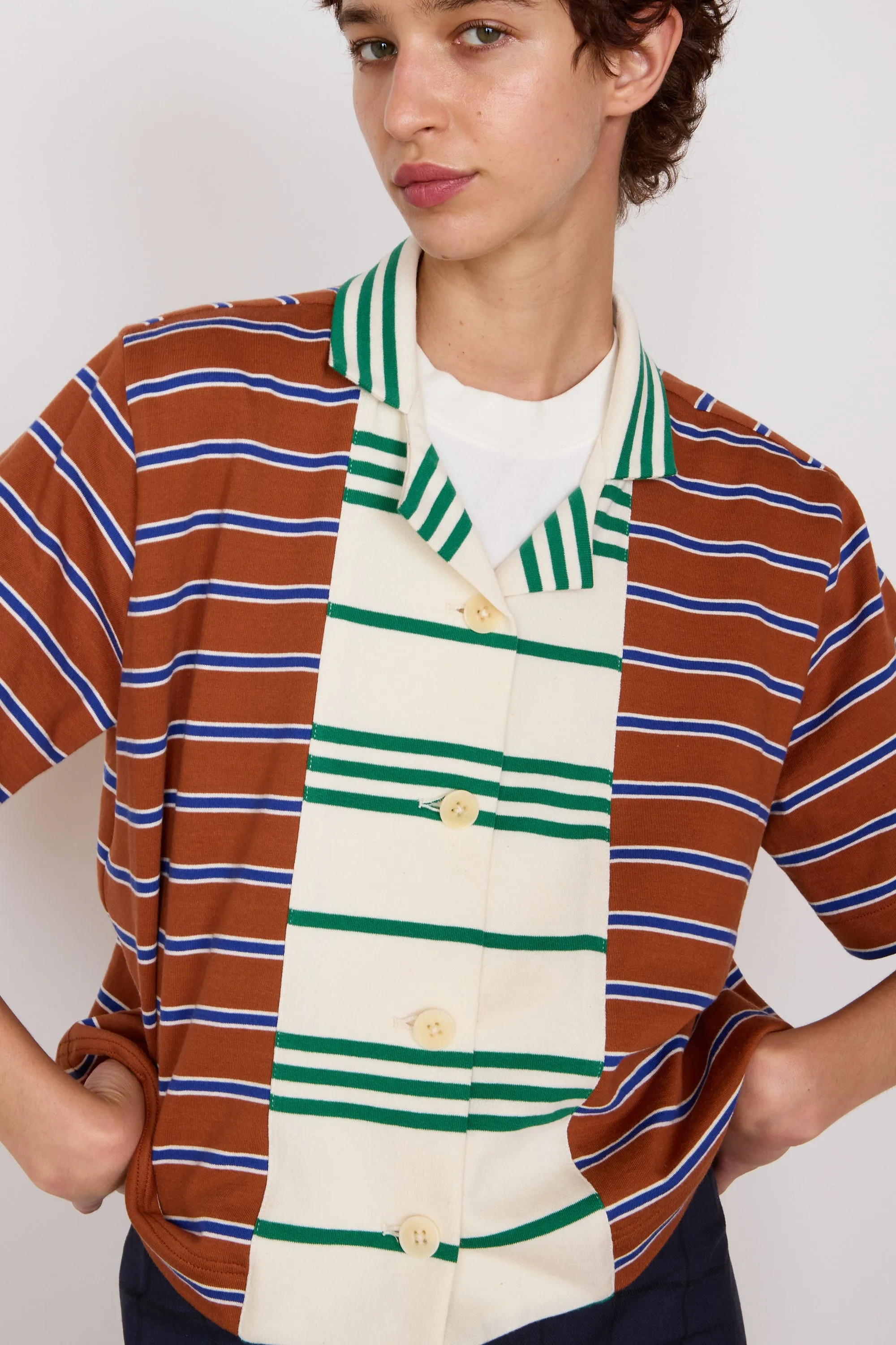 JEANIE SHIRT | STRIPE JERSEY COMBO sold by Caron Callahan