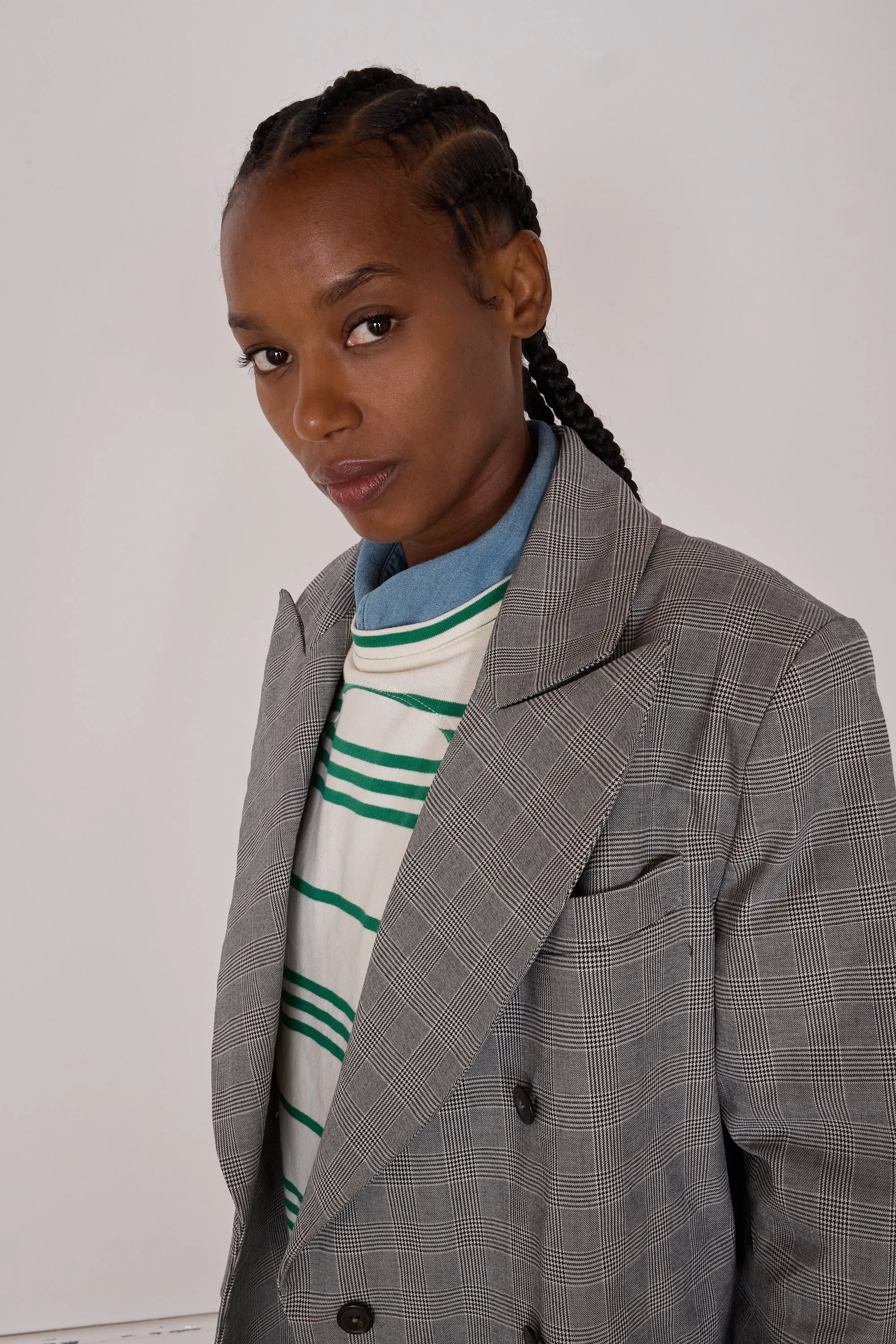 ADOLFO COAT | BLACK & WHITE GLEN CHECK sold by Caron Callahan product image thumbnail 3