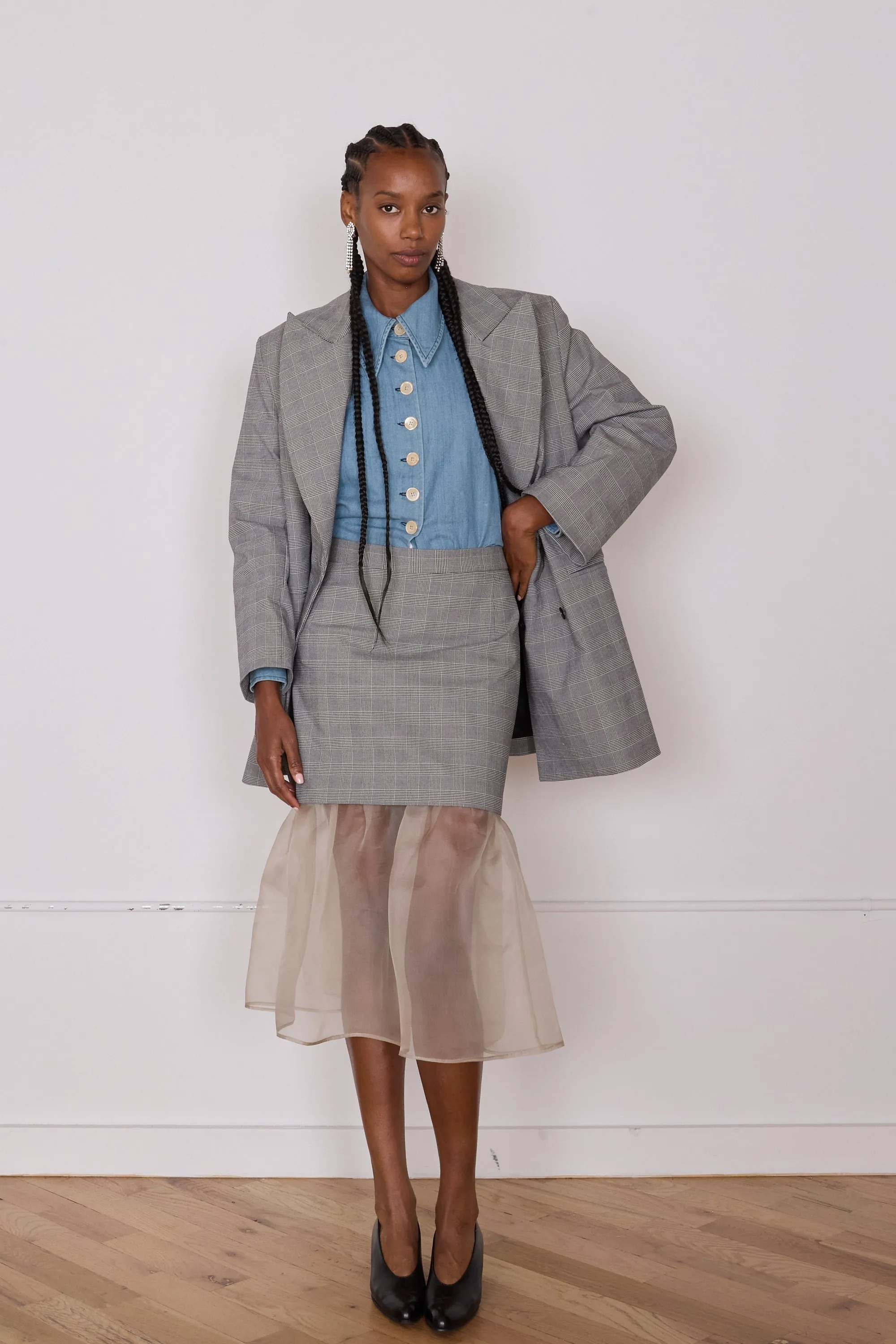 ADOLFO COAT | BLACK & WHITE GLEN CHECK sold by Caron Callahan product image thumbnail 4