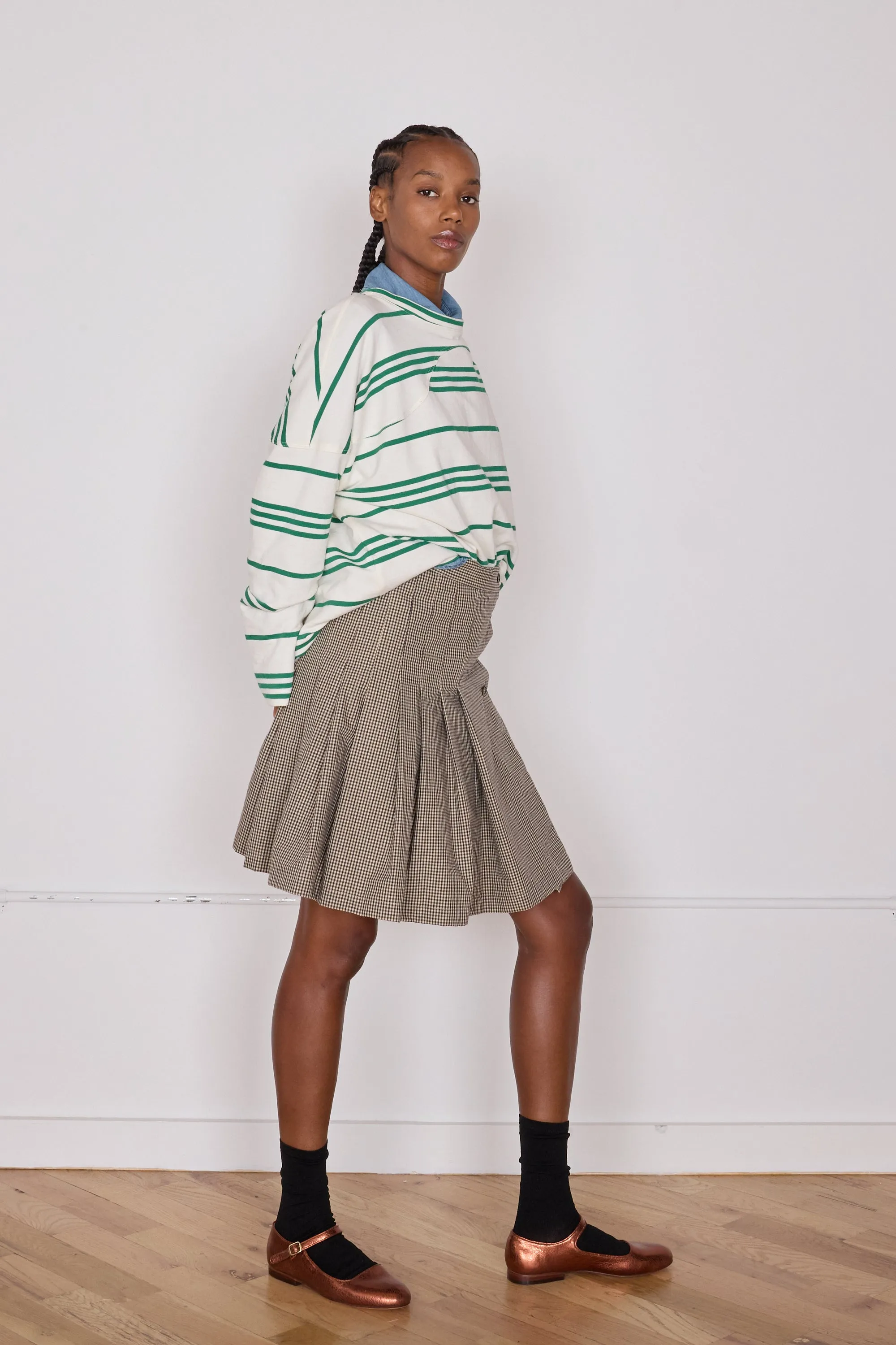 TOSHI SKIRT | BROWN & BLACK MINI CHECK sold by Caron Callahan product image thumbnail 3