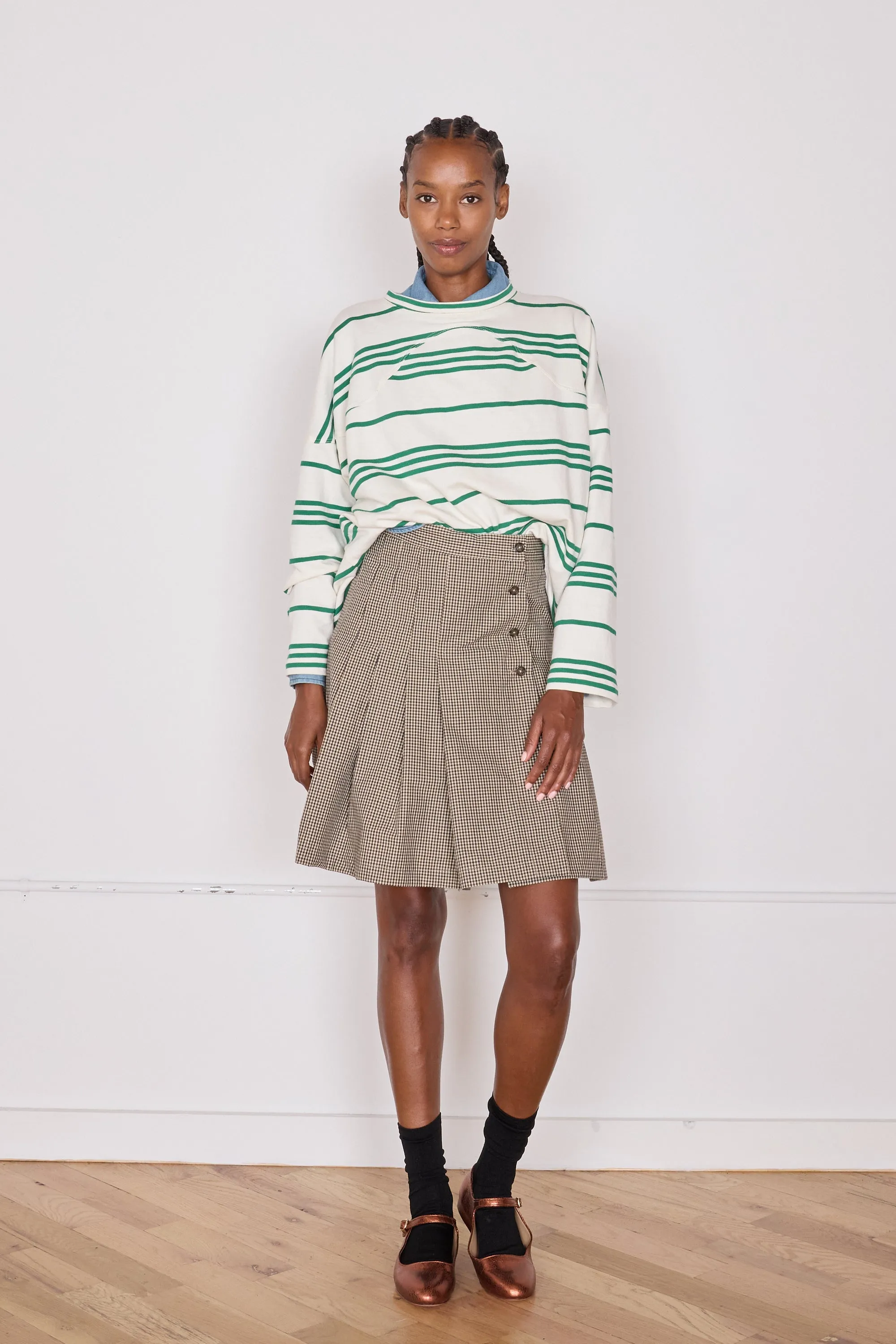 TOSHI SKIRT | BROWN & BLACK MINI CHECK sold by Caron Callahan