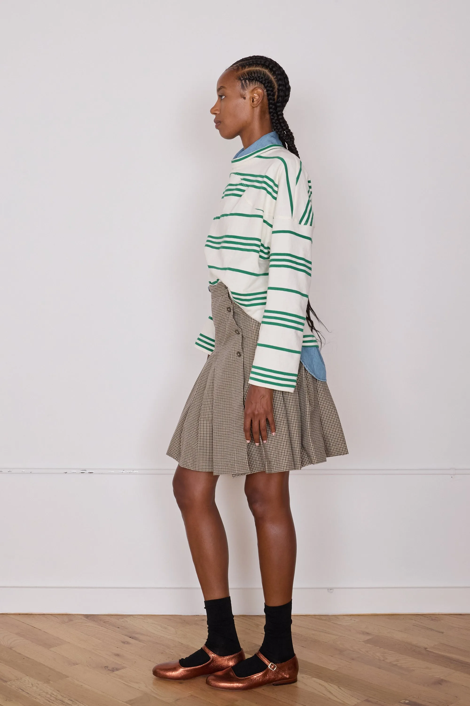 TOSHI SKIRT | BROWN & BLACK MINI CHECK sold by Caron Callahan product image thumbnail 2