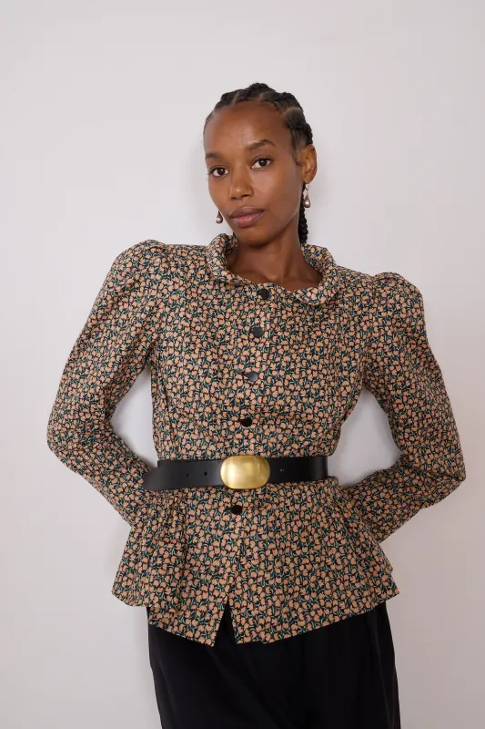 ROMEO SHIRT | BLACK & PEACH FLORAL made by Caron Callahan