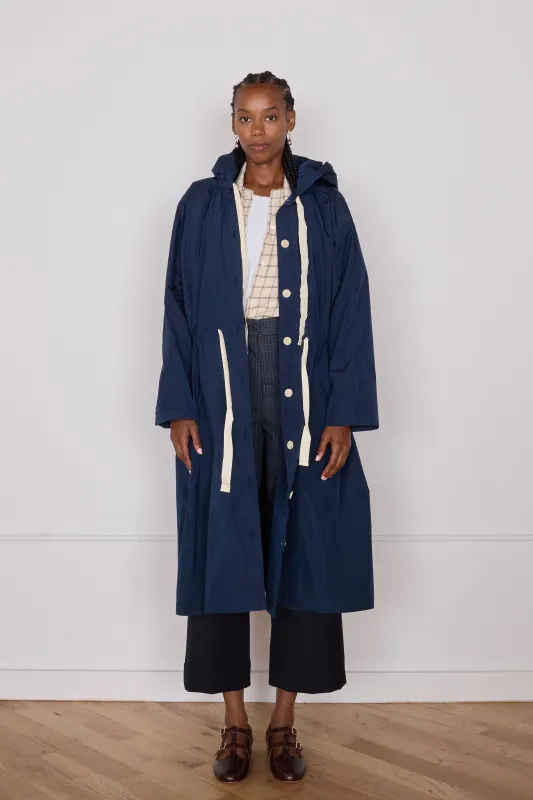 SIMONE TRENCH | NAVY CRISP NYLON made by Caron Callahan