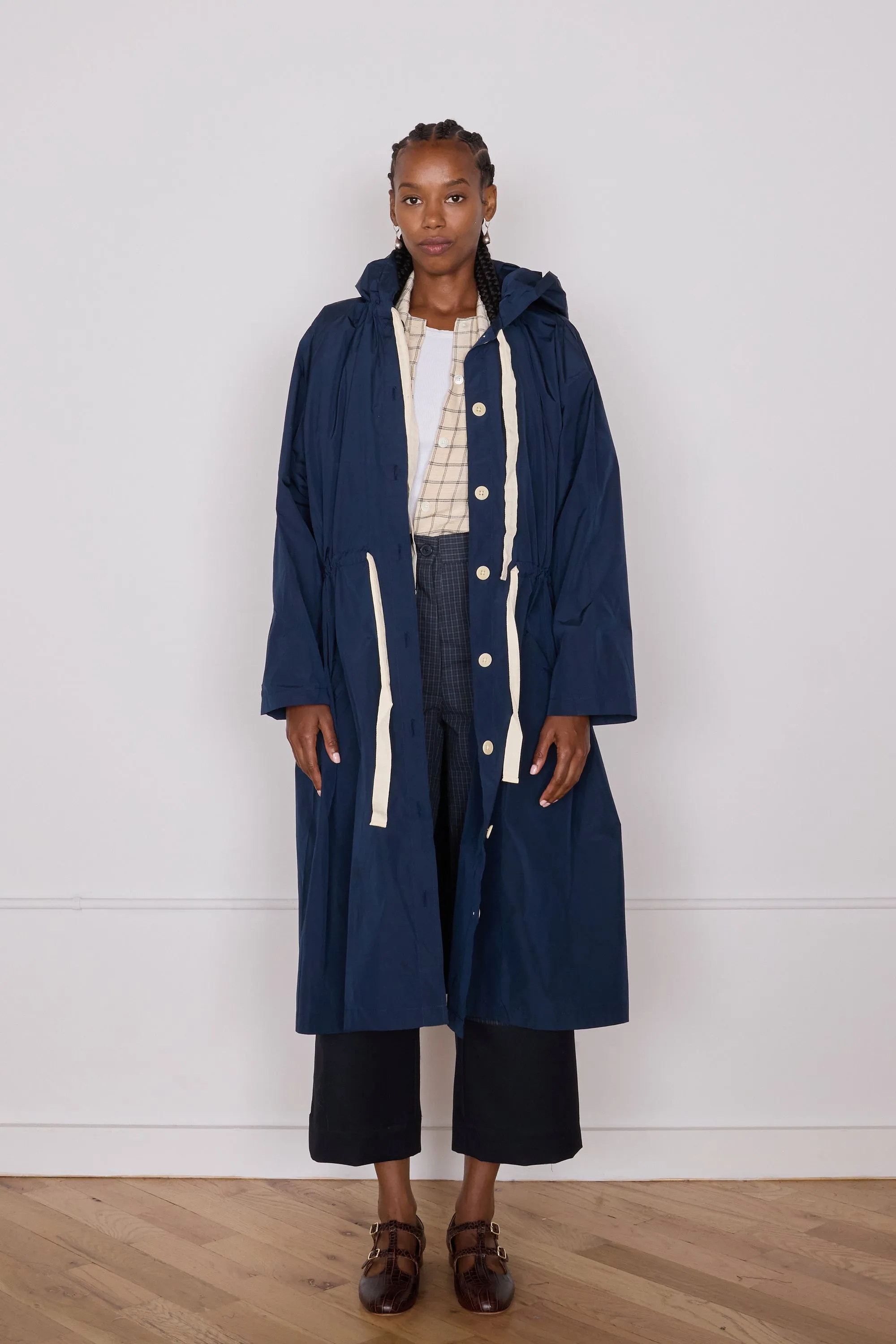 SIMONE TRENCH | NAVY CRISP NYLON sold by Caron Callahan
