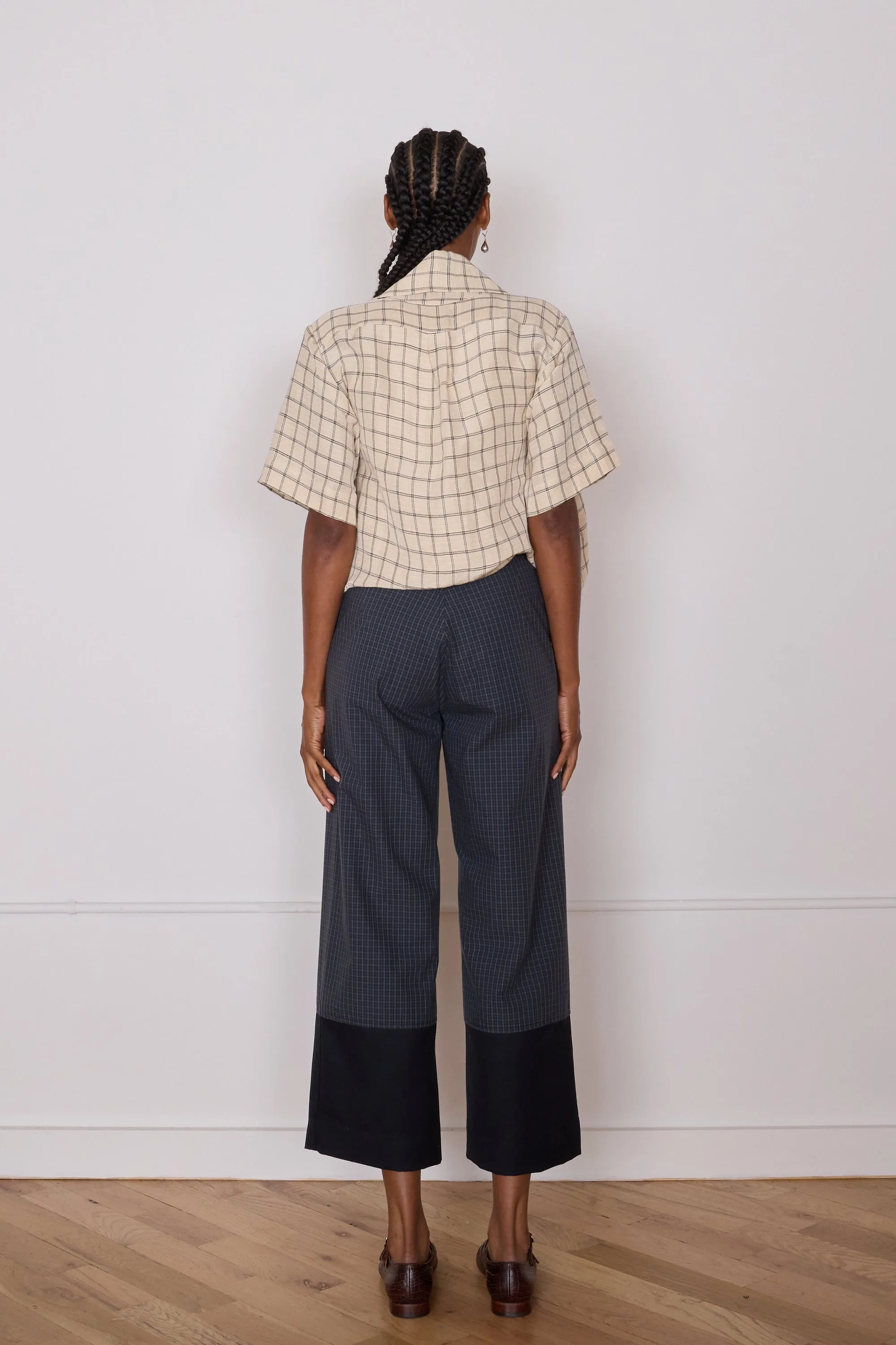 STEWART PANT | NAVY & BLACK MINI CHECK sold by Caron Callahan product image thumbnail 5