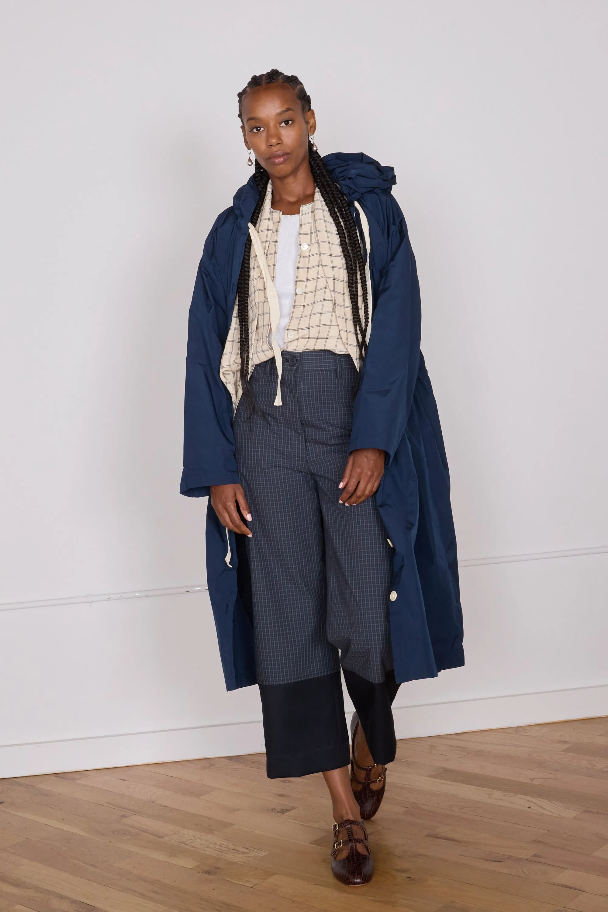 STEWART PANT | NAVY & BLACK MINI CHECK sold by Caron Callahan product image thumbnail 3