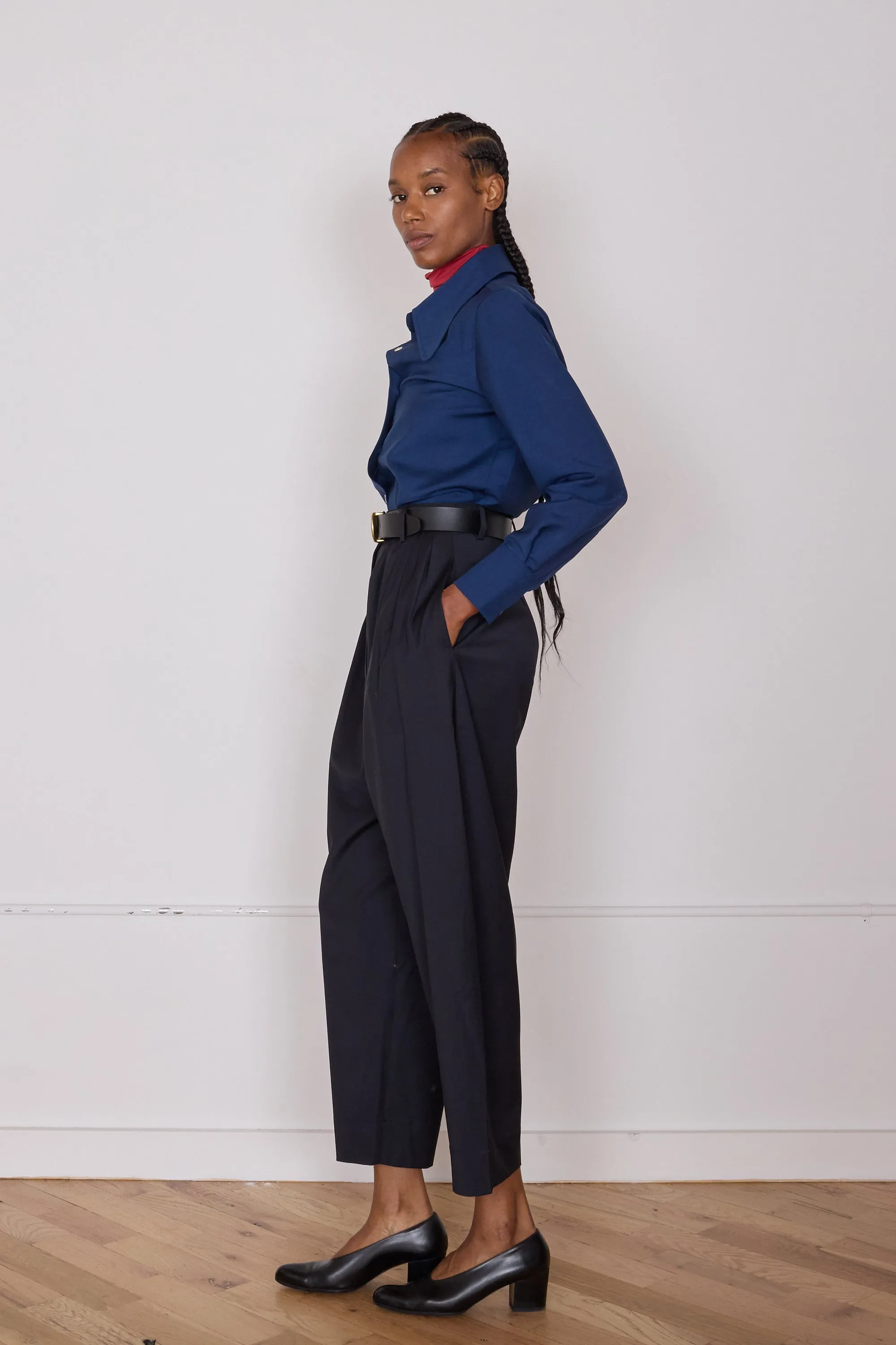 COOPER SHIRT | MARINE TROPICAL WOOL sold by Caron Callahan product image thumbnail 3