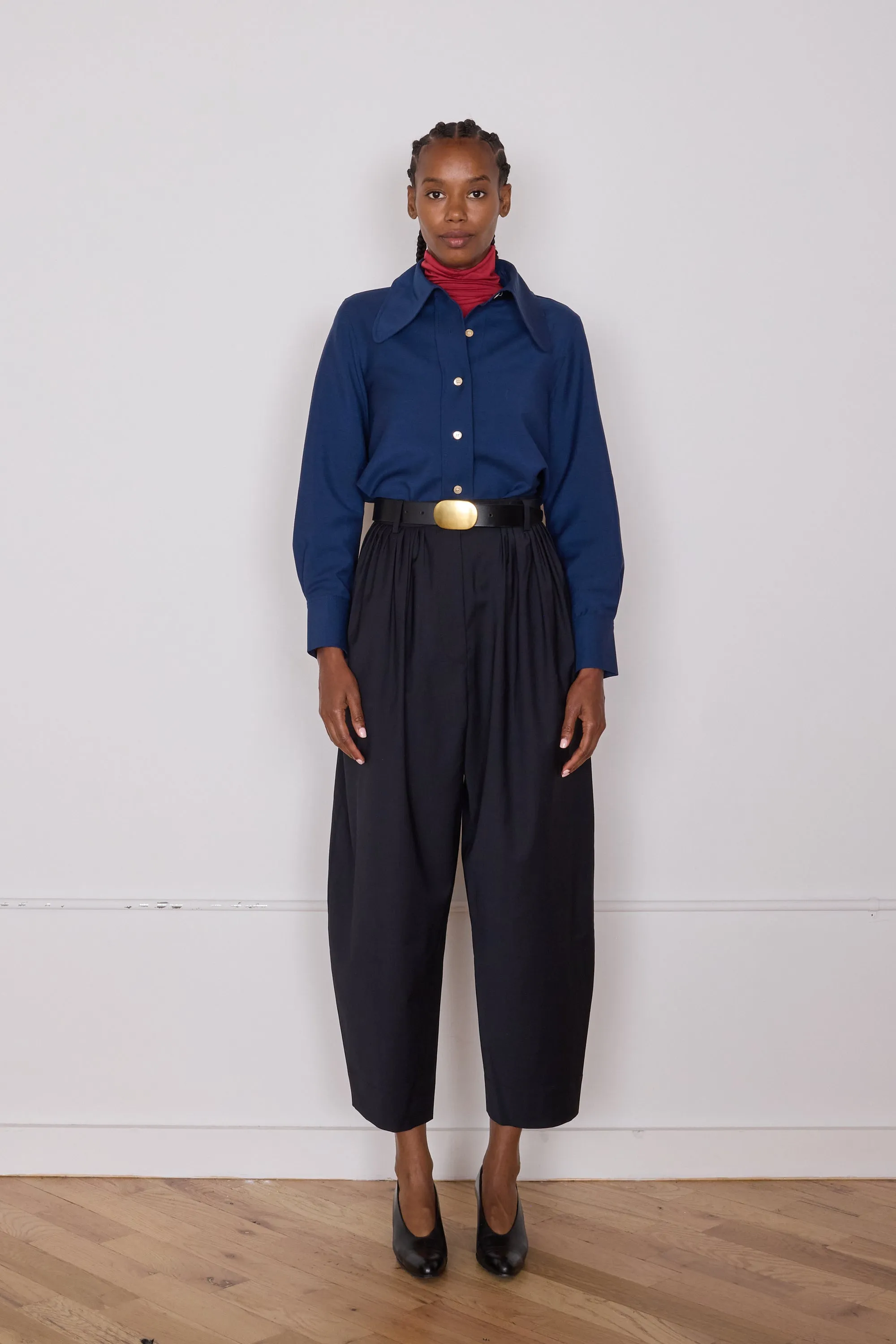 COOPER SHIRT | MARINE TROPICAL WOOL sold by Caron Callahan product image thumbnail 2