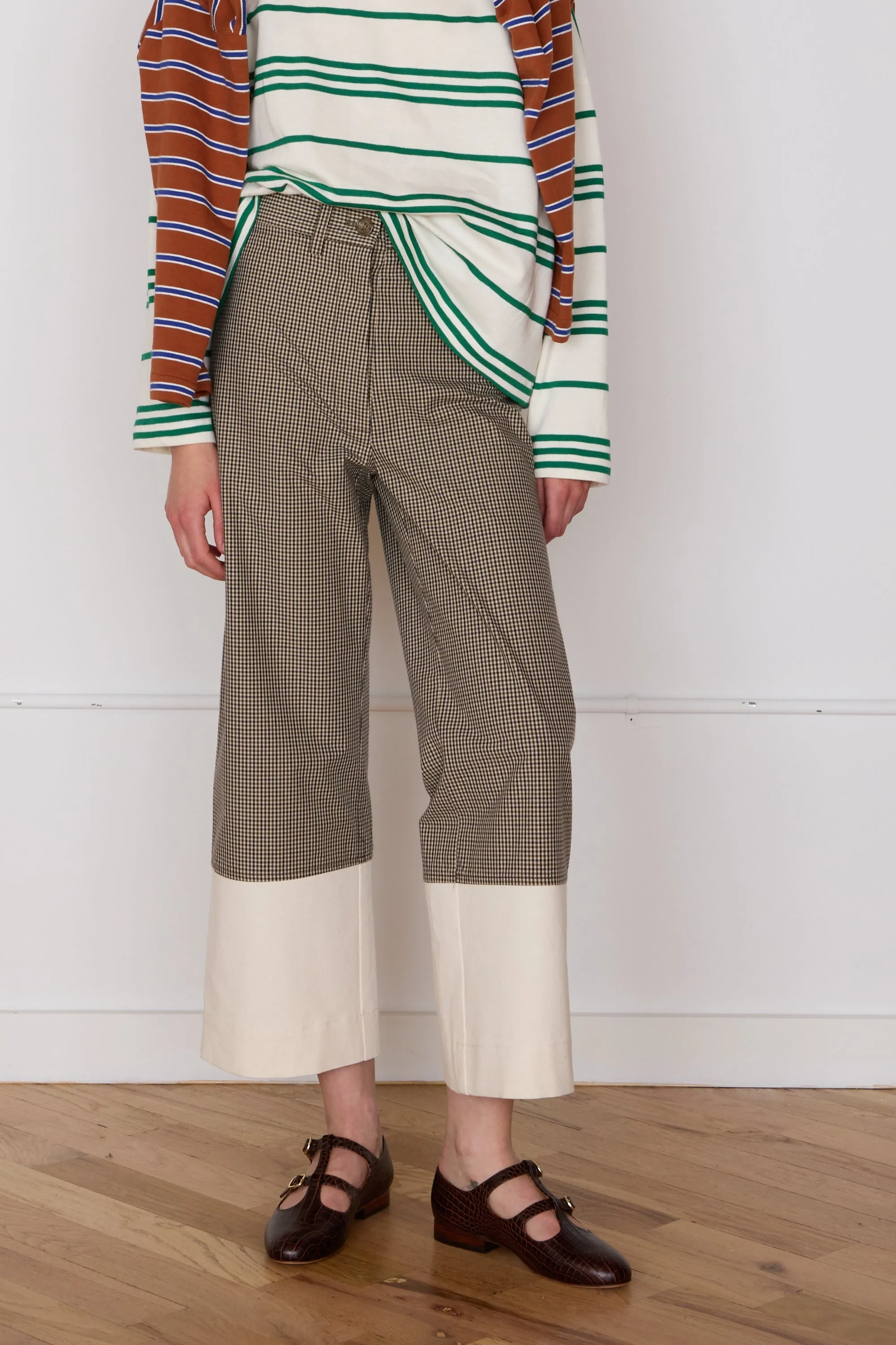 STEWART PANT | BROWN & BLACK MINI CHECK sold by Caron Callahan product image thumbnail 2