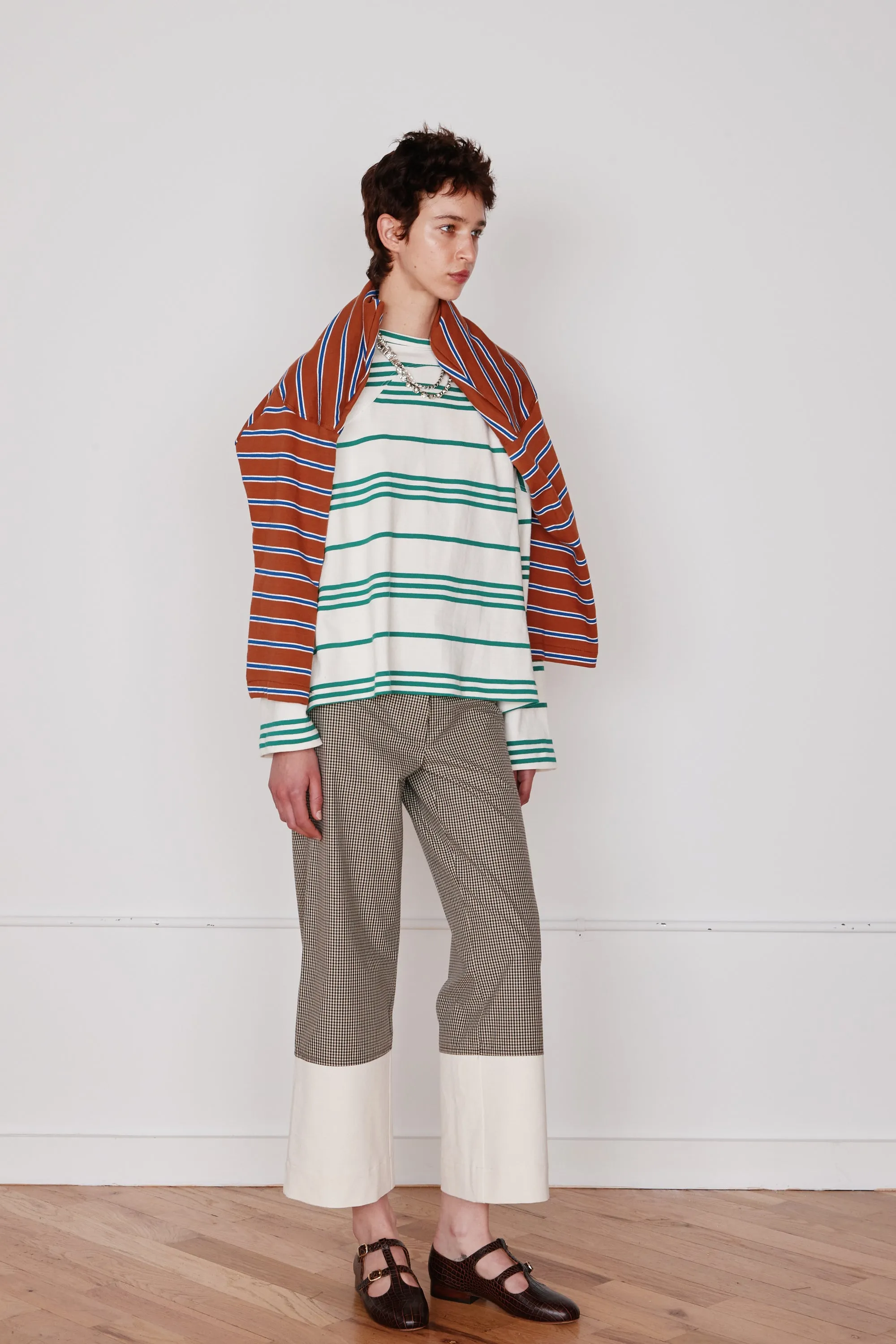 STEWART PANT | BROWN & BLACK MINI CHECK sold by Caron Callahan product image thumbnail 4
