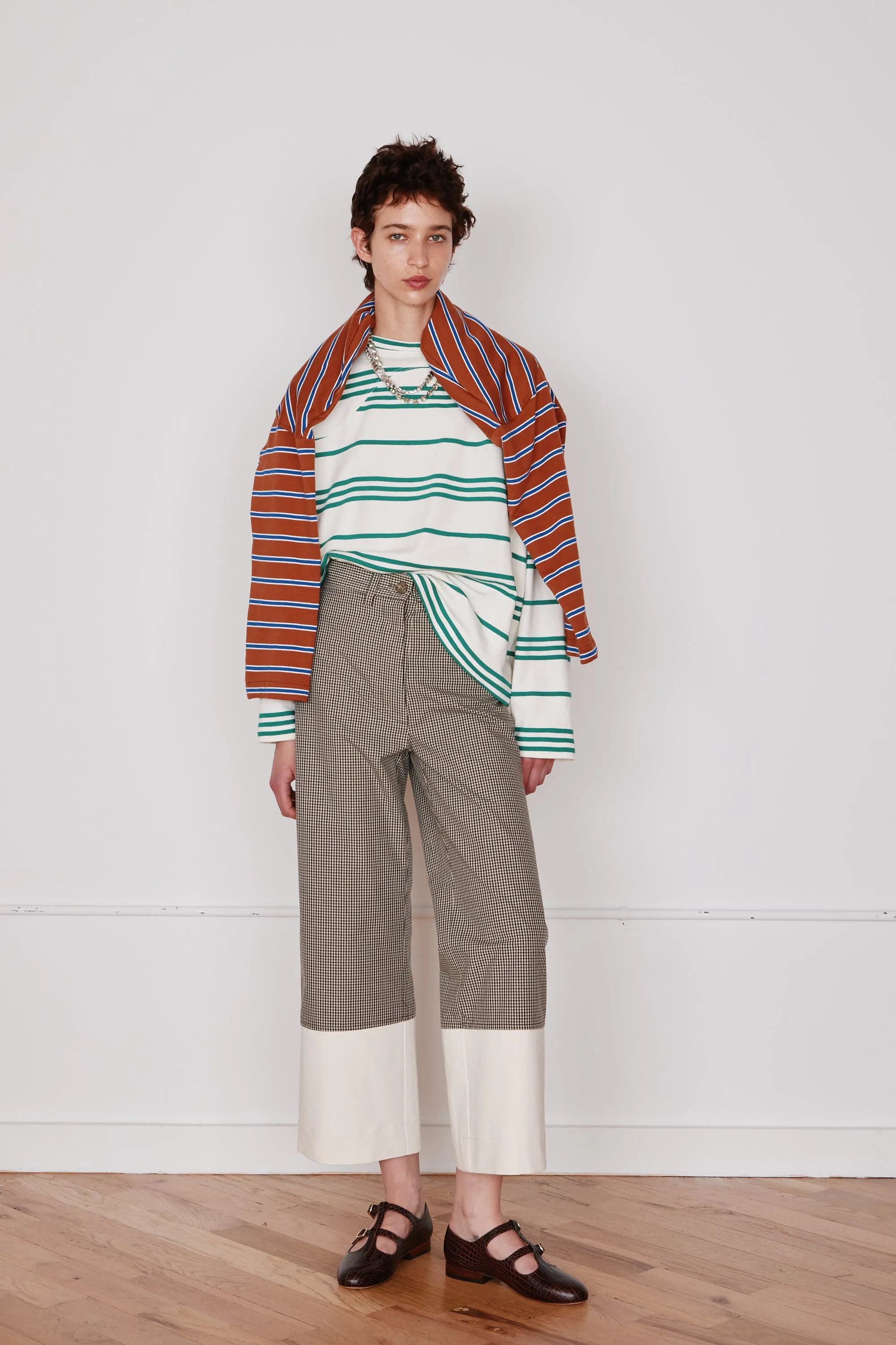 STEWART PANT | BROWN & BLACK MINI CHECK sold by Caron Callahan