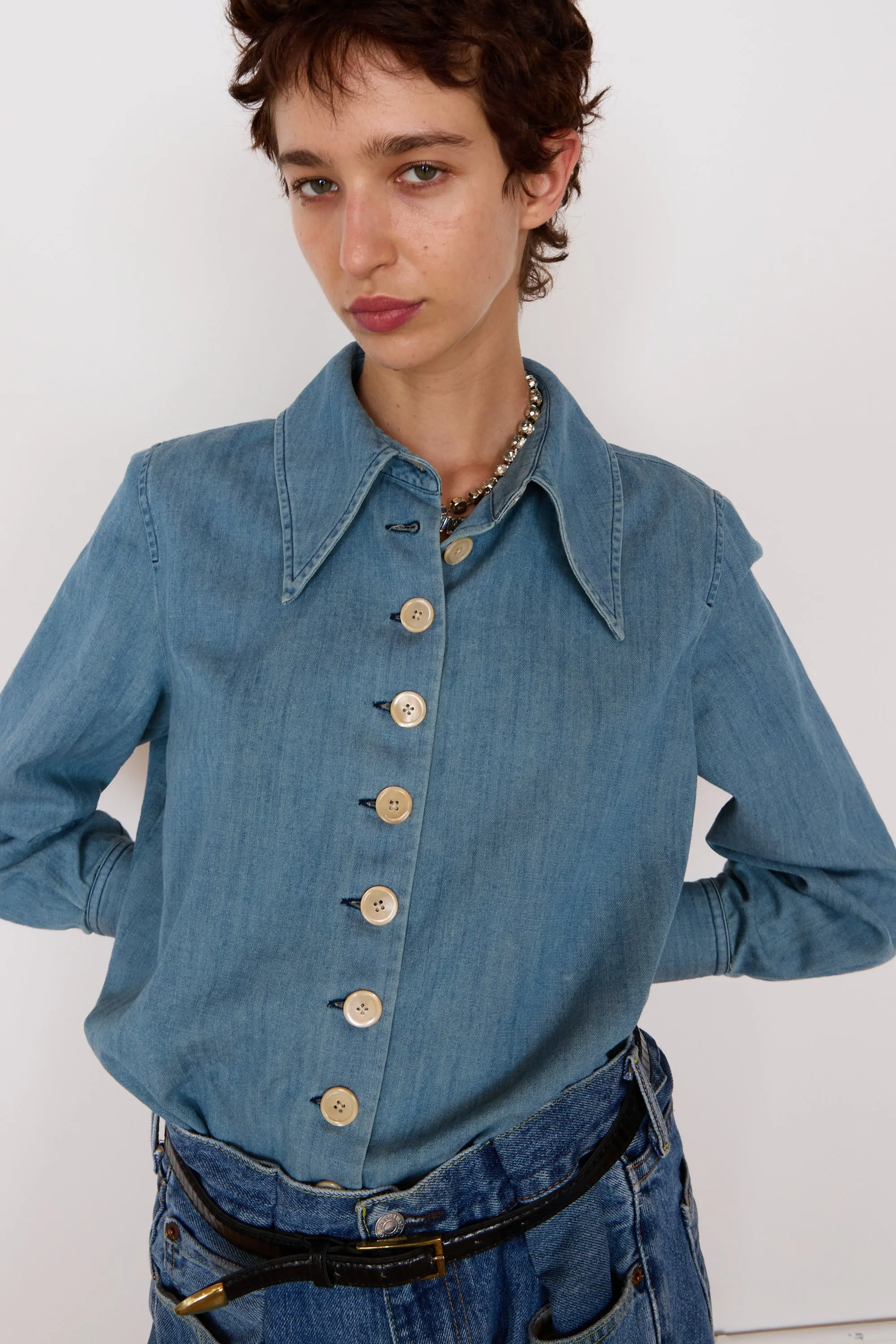 CARISSA SHIRT | FADED CHAMBRAY sold by Caron Callahan product image thumbnail 2