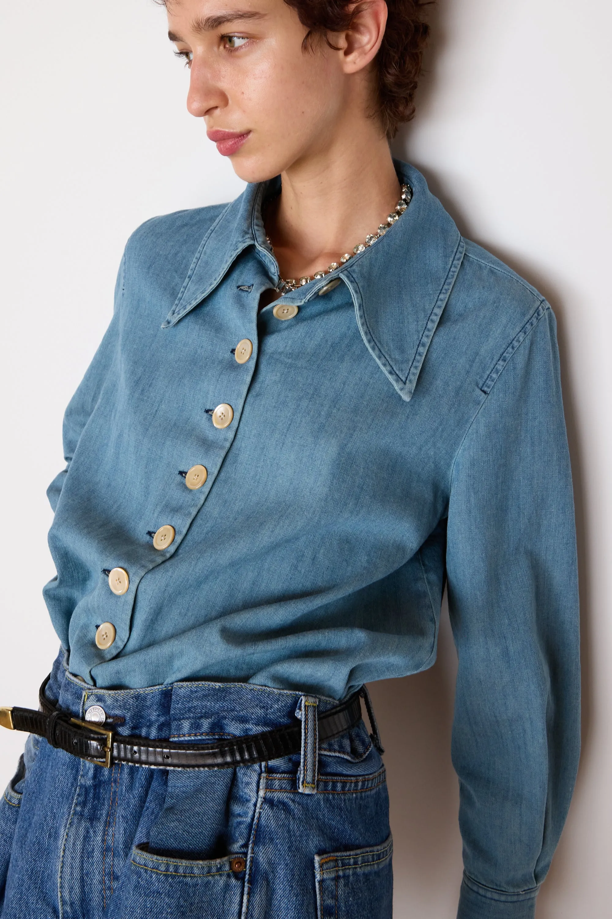CARISSA SHIRT | FADED CHAMBRAY sold by Caron Callahan