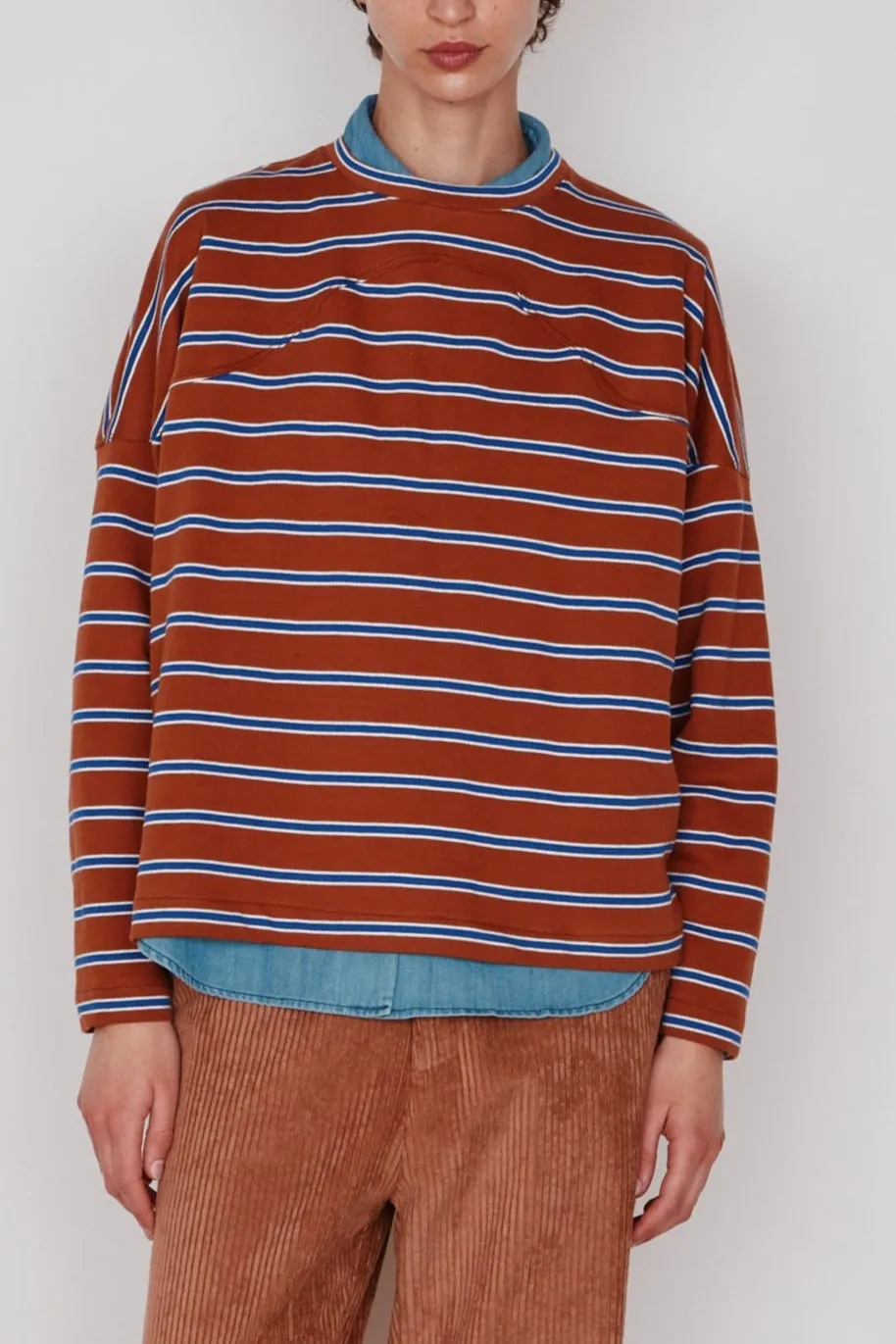 MILO TEE | AUBURN & BLUE STRIPE sold by Caron Callahan product image thumbnail 4