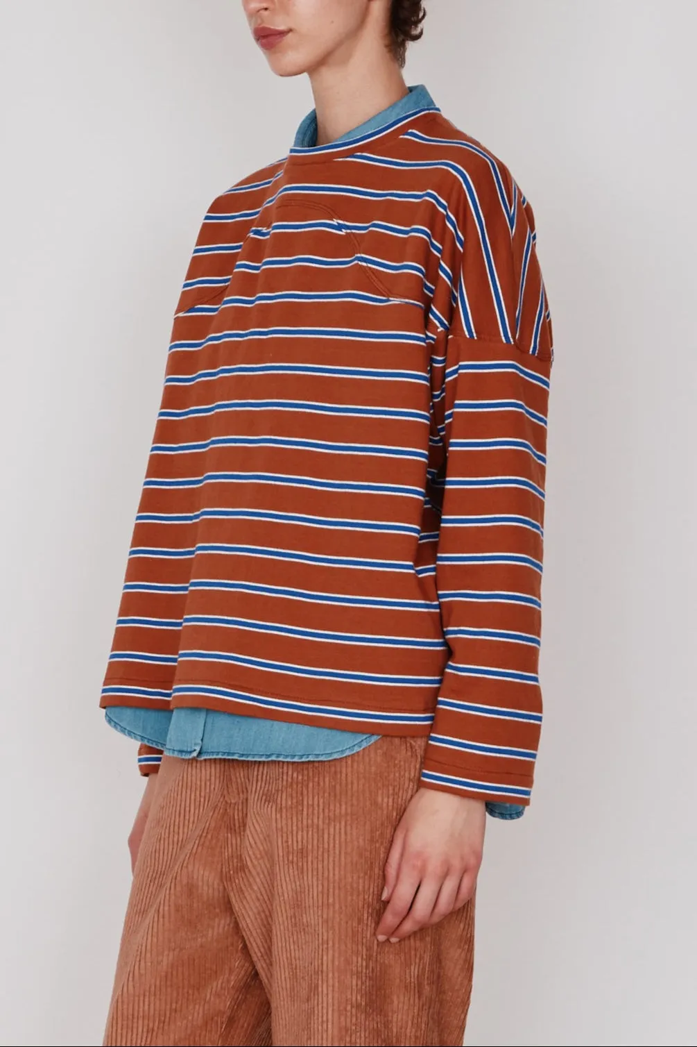 MILO TEE | AUBURN & BLUE STRIPE sold by Caron Callahan product image thumbnail 5
