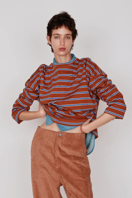 MILO TEE | AUBURN & BLUE STRIPE made by Caron Callahan