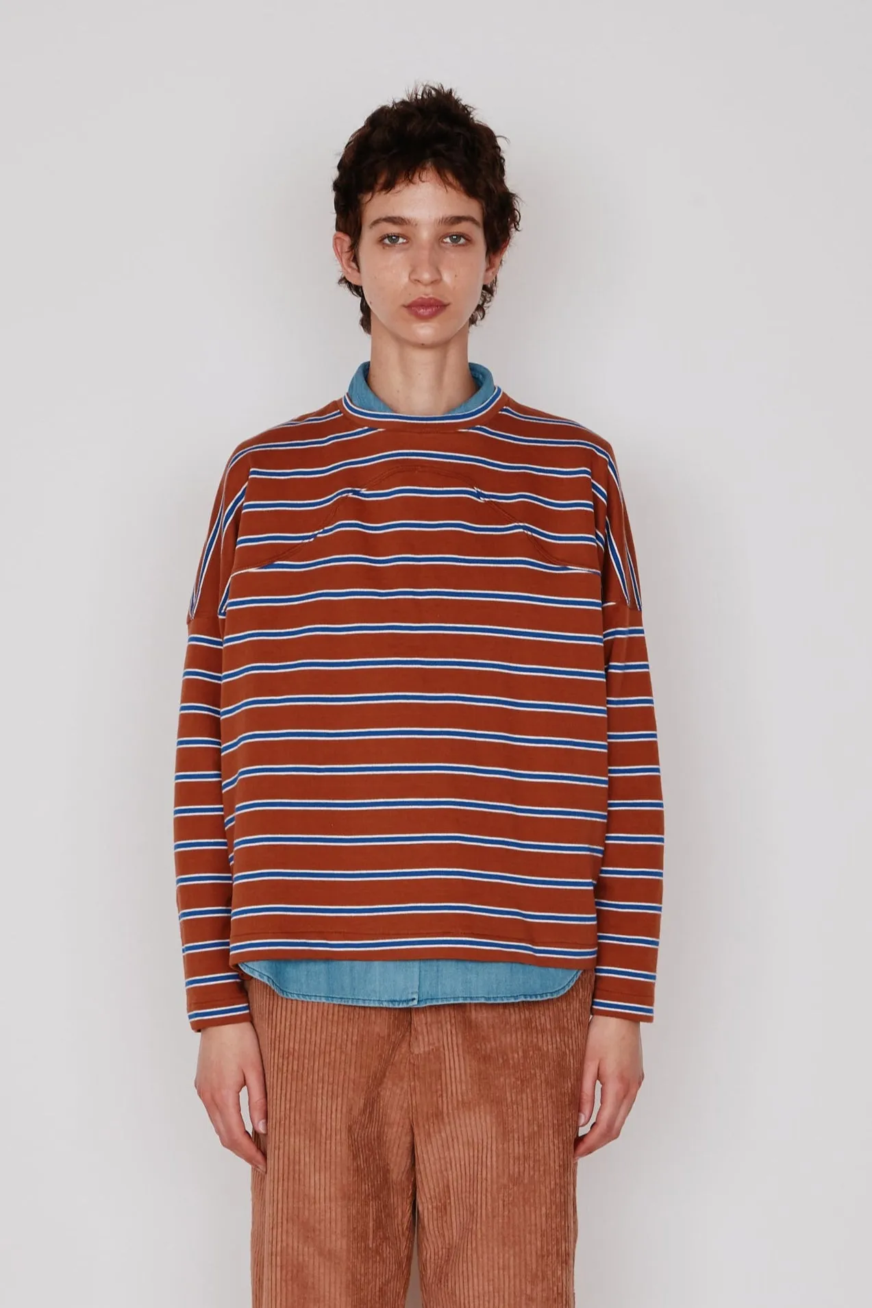 MILO TEE | AUBURN & BLUE STRIPE sold by Caron Callahan product image thumbnail 2