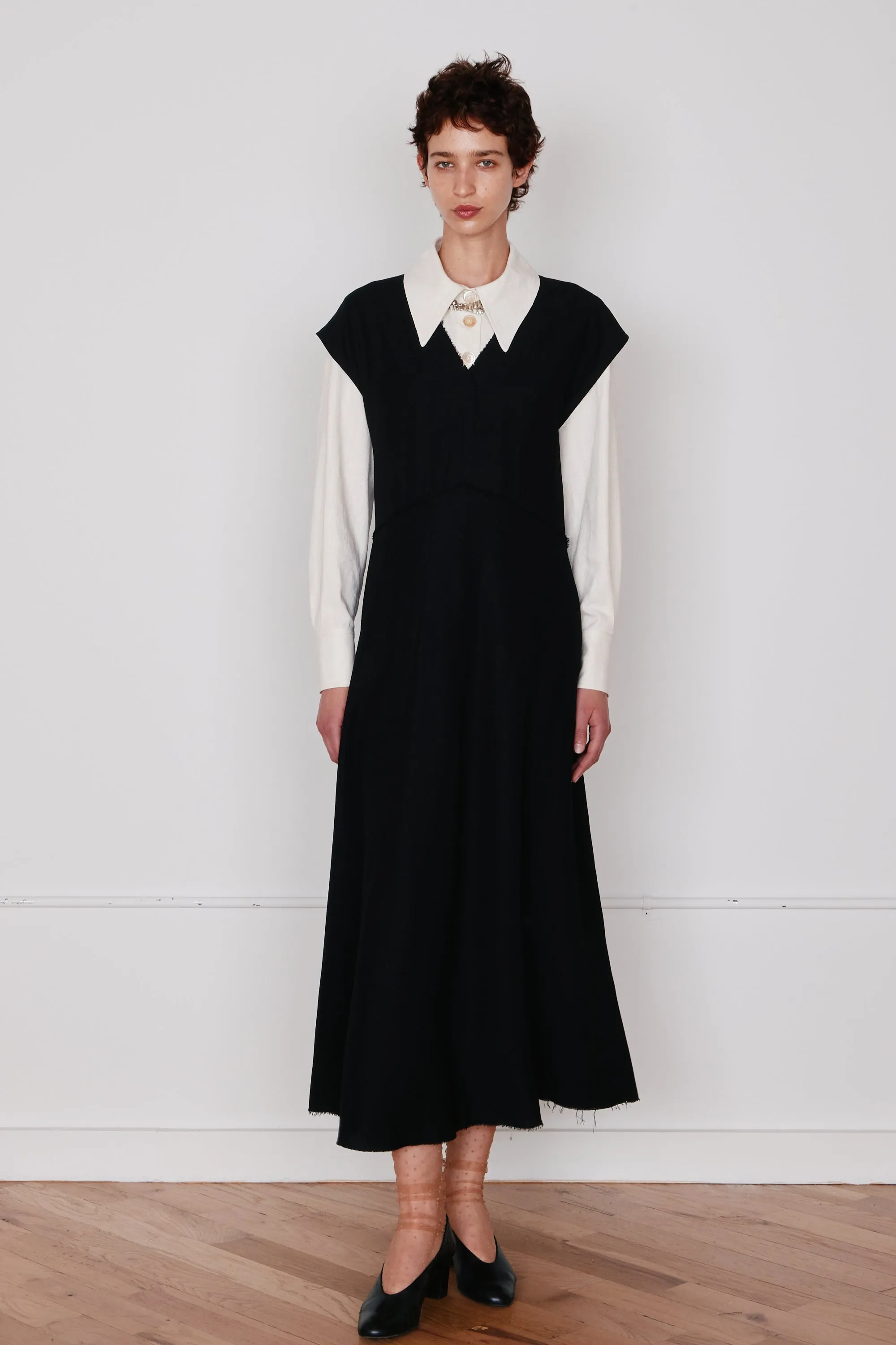 ENZO DRESS | BLACK VISCOE LINEN sold by Caron Callahan