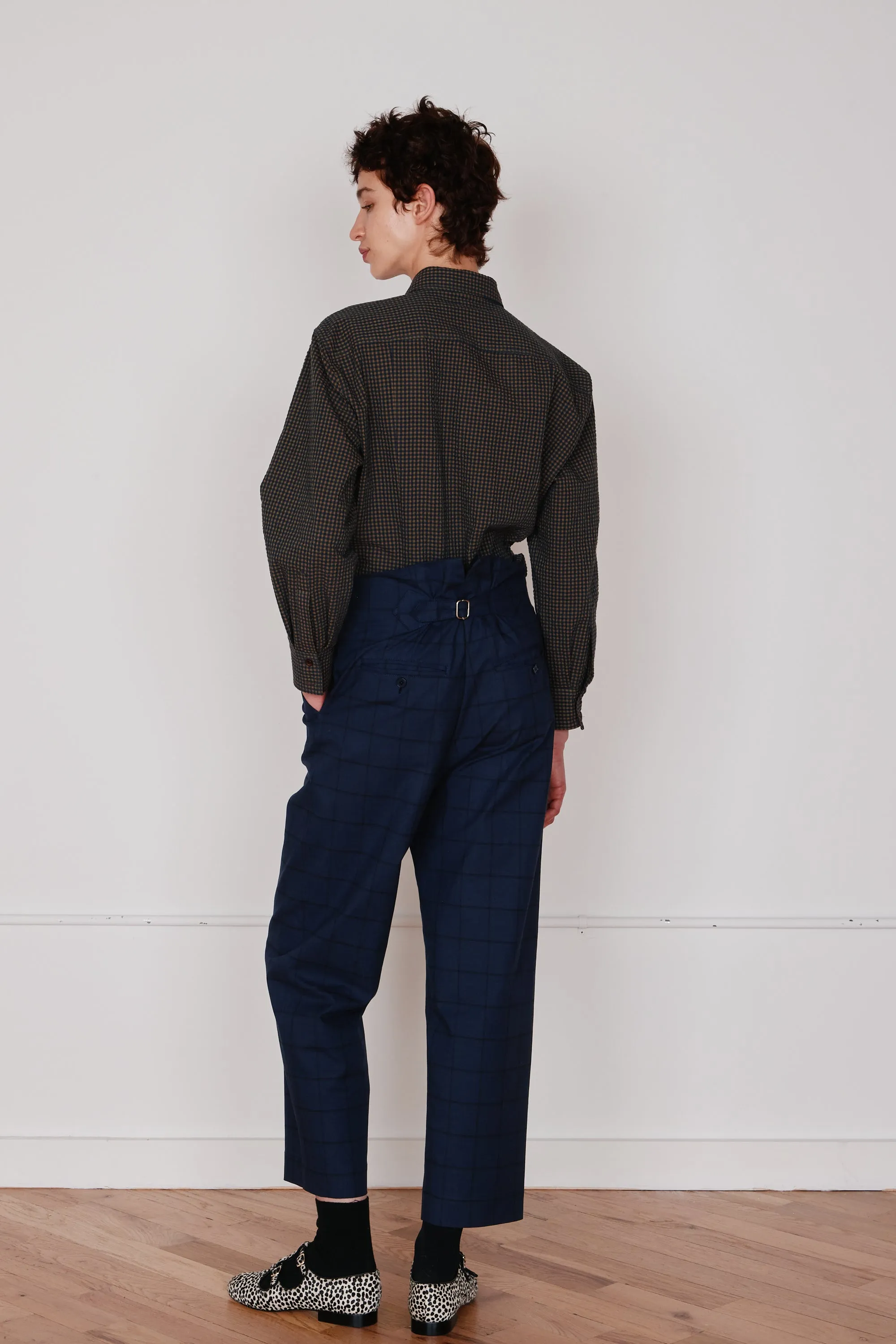 DEAN PANT | NAVY & BLACK WINDOWPANE sold by Caron Callahan product image thumbnail 5