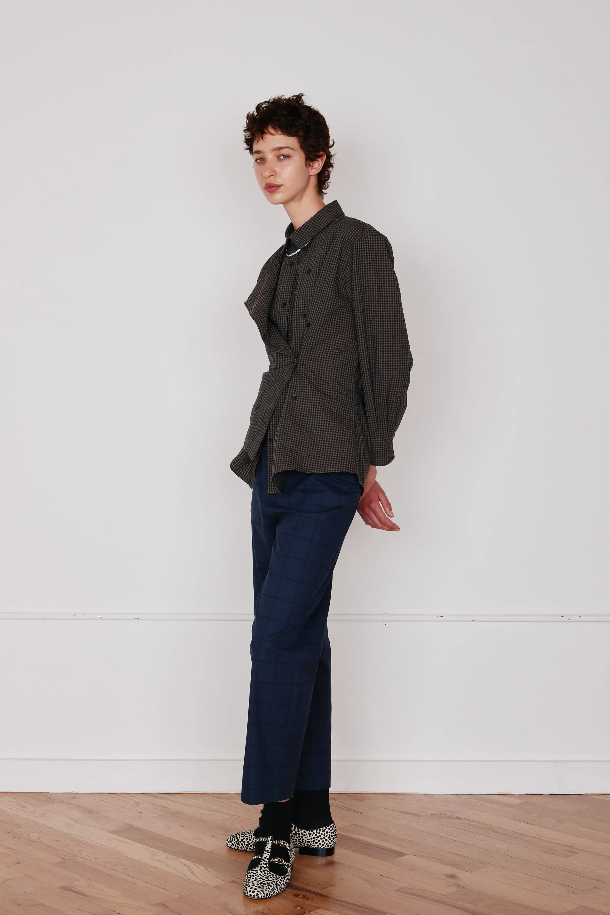DEAN PANT | NAVY & BLACK WINDOWPANE sold by Caron Callahan product image thumbnail 4