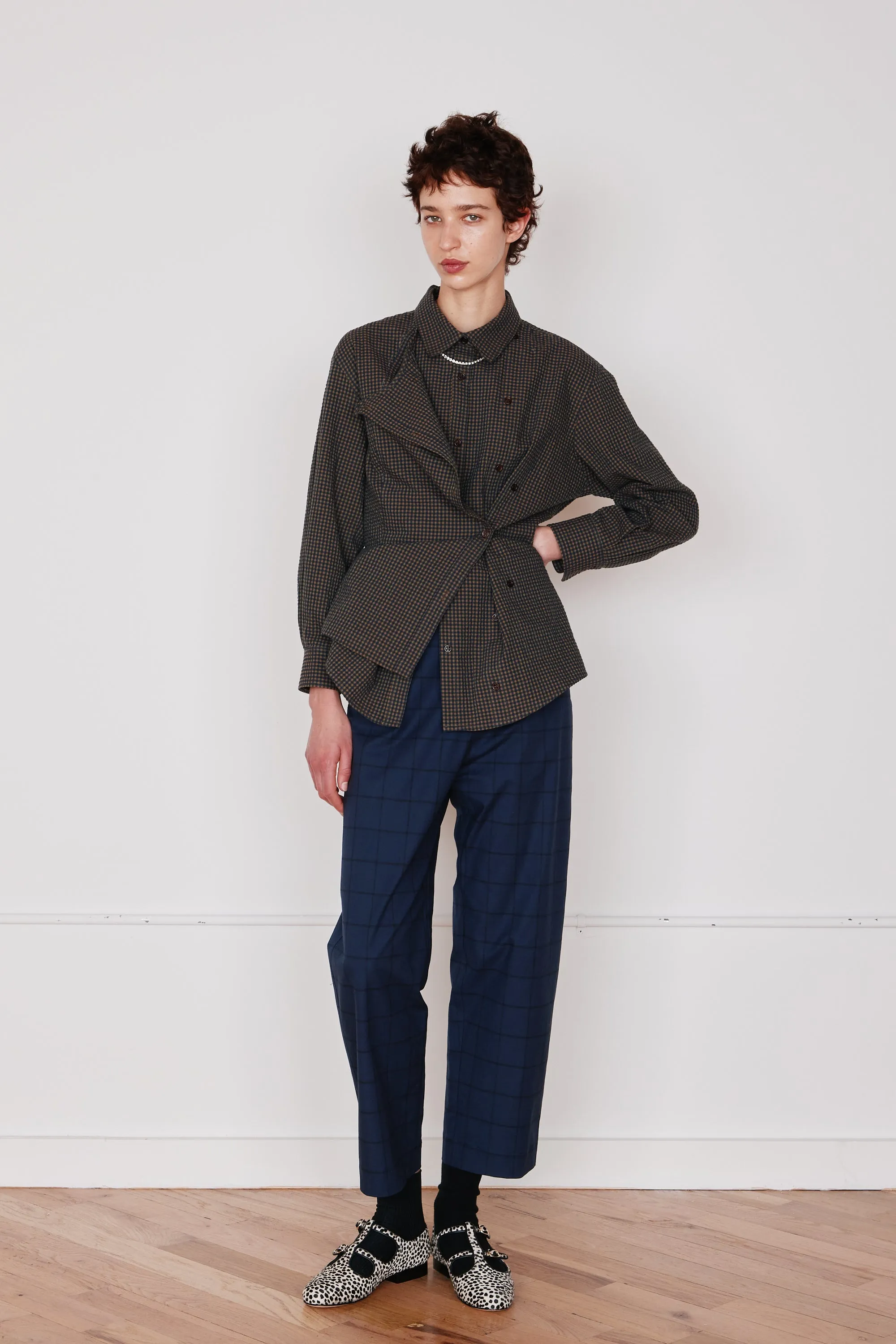 DEAN PANT | NAVY & BLACK WINDOWPANE sold by Caron Callahan product image thumbnail 3
