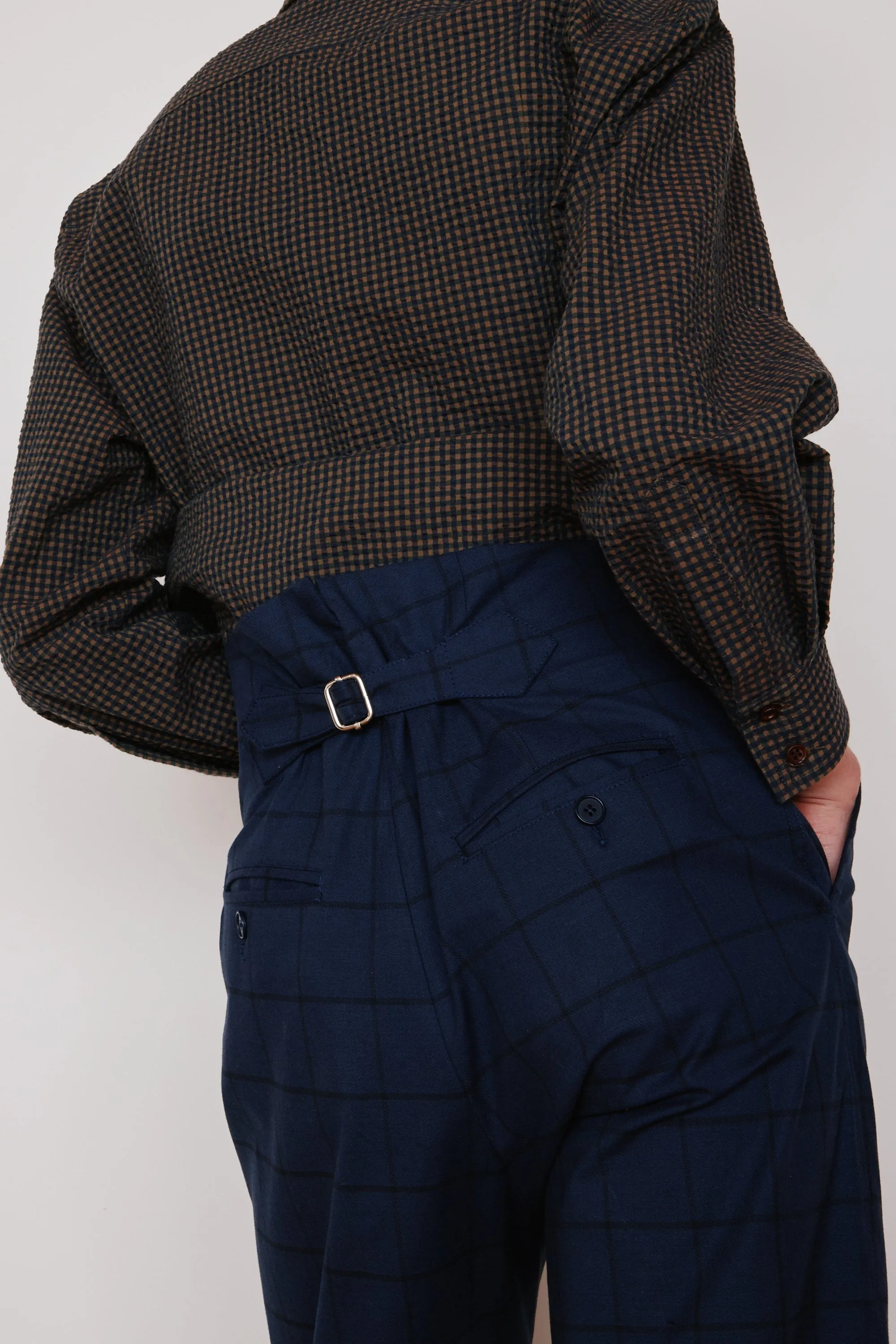 DEAN PANT | NAVY & BLACK WINDOWPANE sold by Caron Callahan product image thumbnail 2